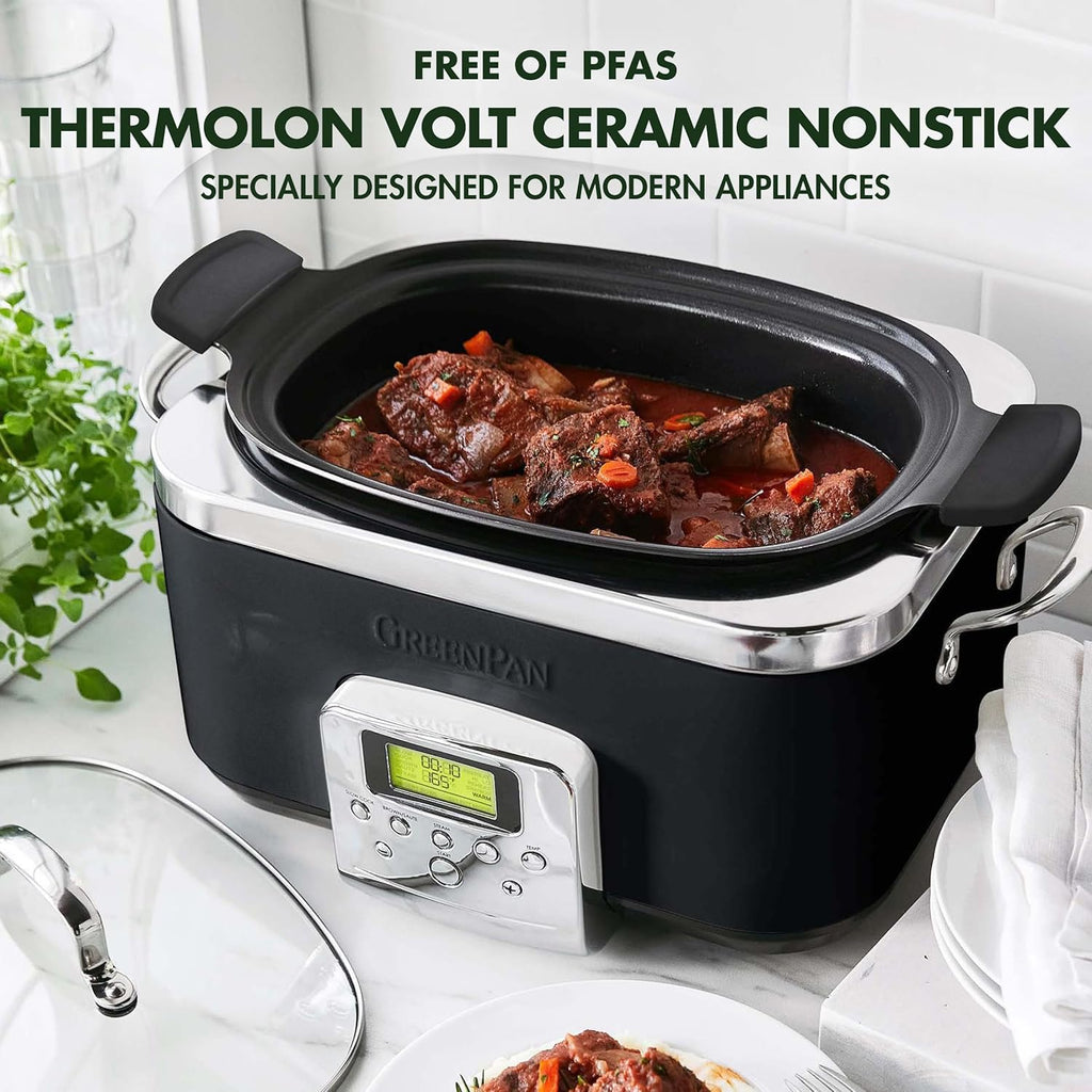 8-in-1 Programmable 6QT Electric Slow Cooker with Dishwasher-Safe Lid and Removable Base wourant