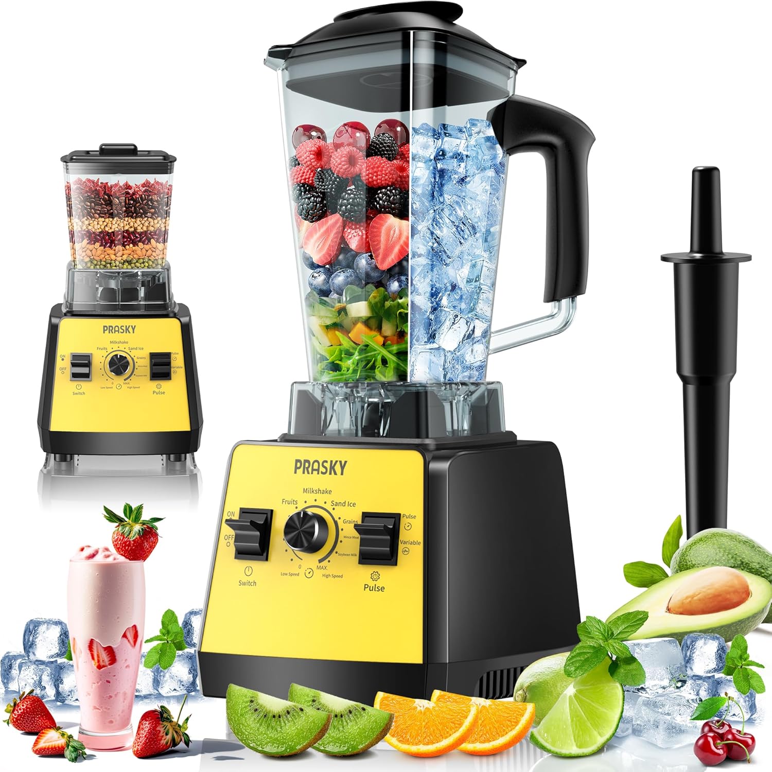 2400W High Speed Countertop Blender, 101oz Large Capacity, BPA-Free, 25000 RPM Blenders for Smoothies, Ice Crushing, Soups, Nut Butters & Baby Food (Gray, 3L) wourant