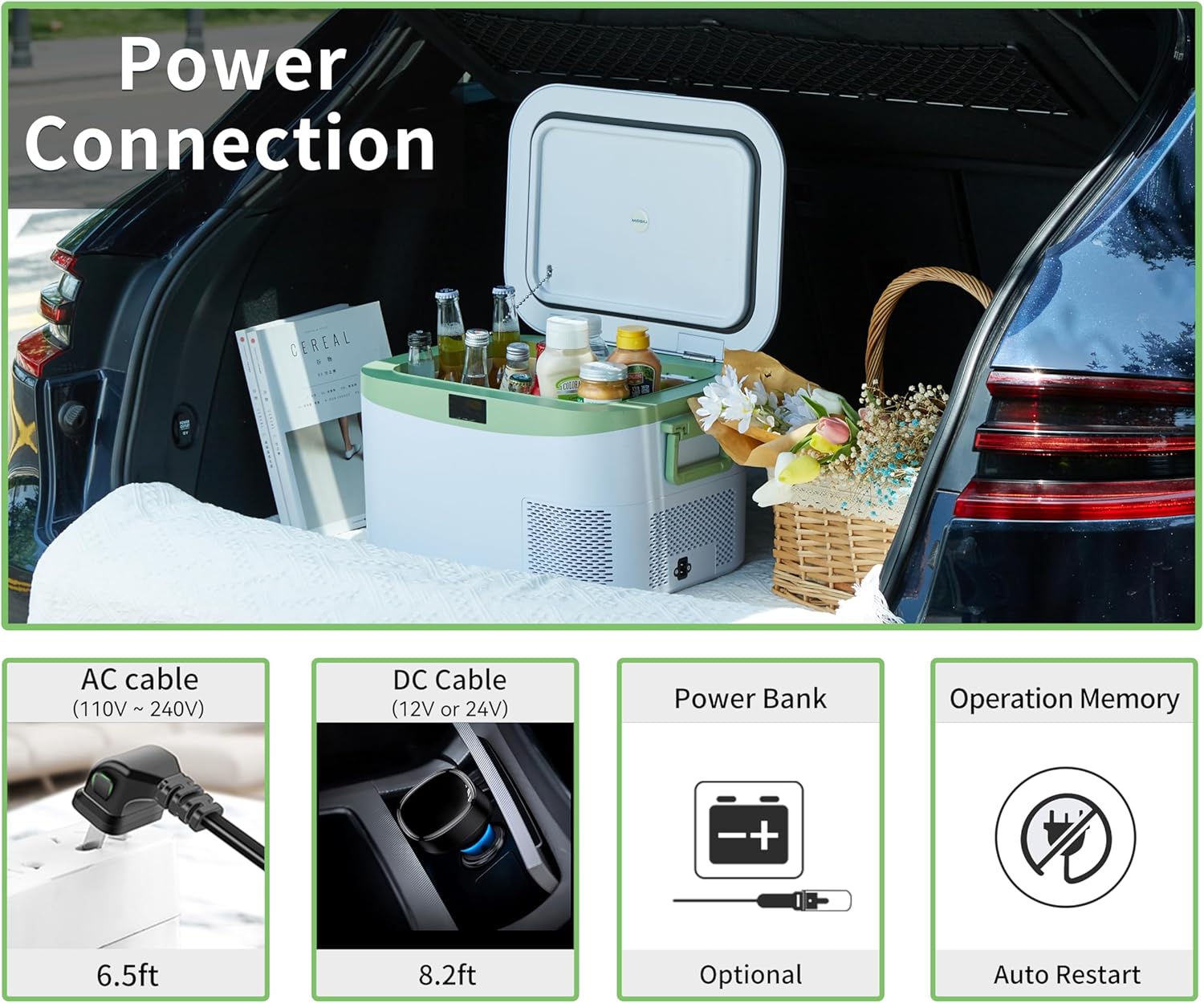 Car Fridge Portable 12 Volt Refrigerator 23 Quart (22 Liter) Freezer Compressor Cooler 12V/24V DC wourant