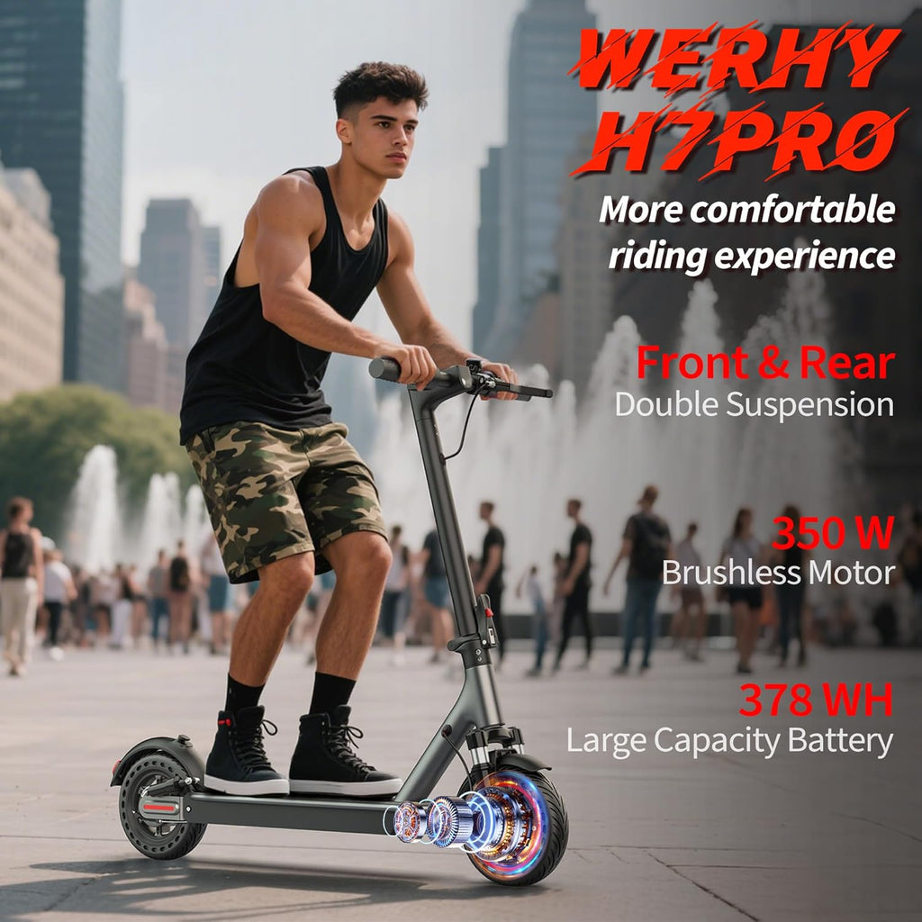 Electric Scooter, 350W/500W Motor, Top Speed 19/22 mph, Max 16/23/28Miles Ranges, Foldable E Scooter for Adults wourant