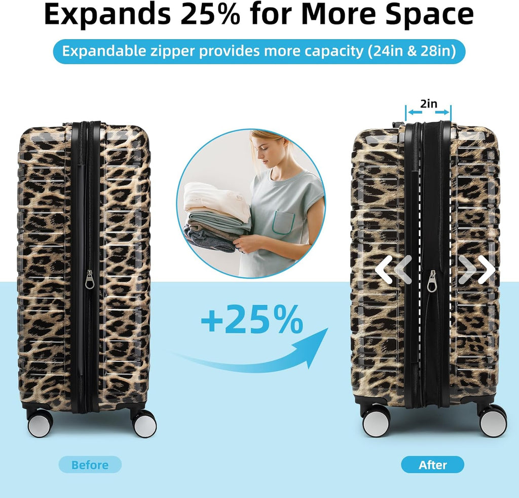 6-piece luggage set, expandable hardshell suitcase set with spinner wheels, lightweight rolling luggage set wourant
