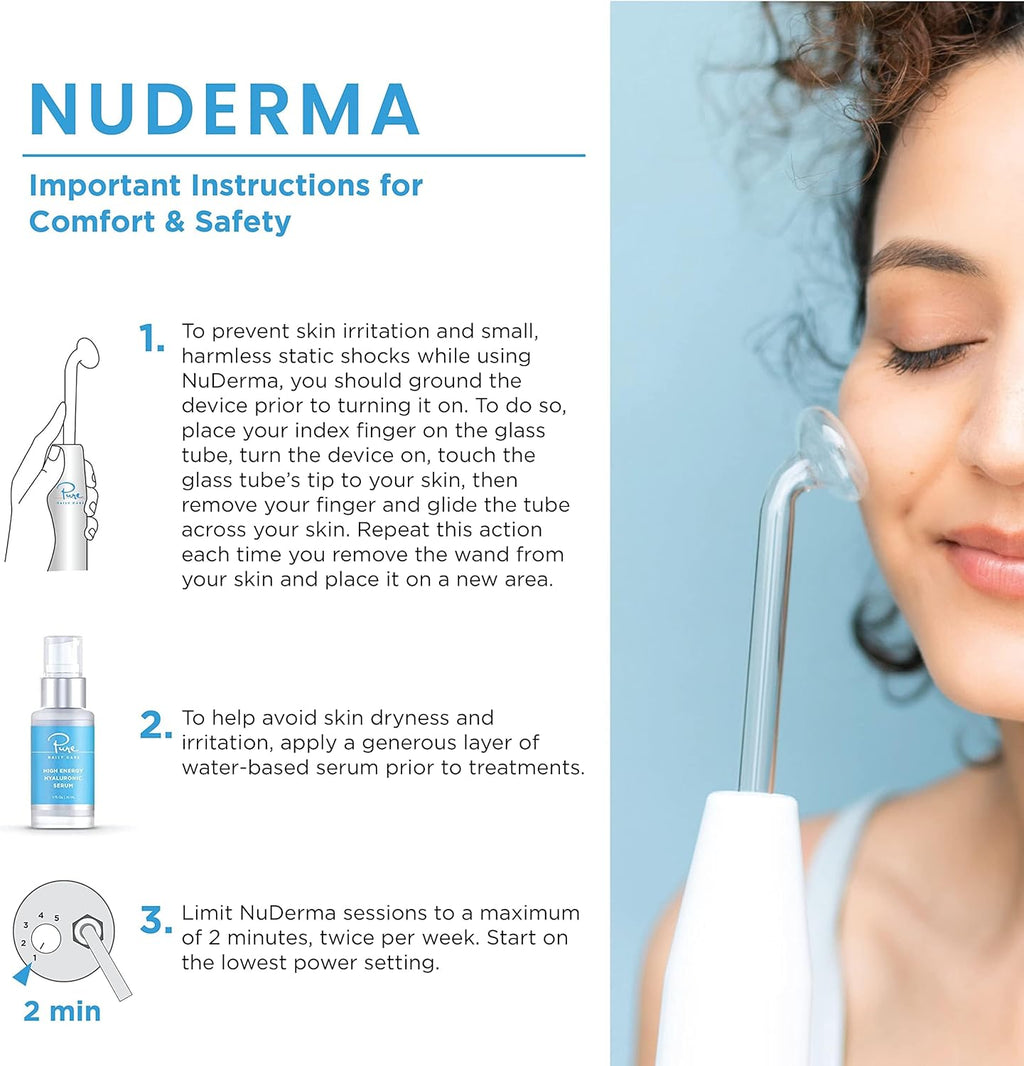 NuDerma Professional Skin Therapy Wand - Portable Skin Therapy Machine with 6 Neon wourant