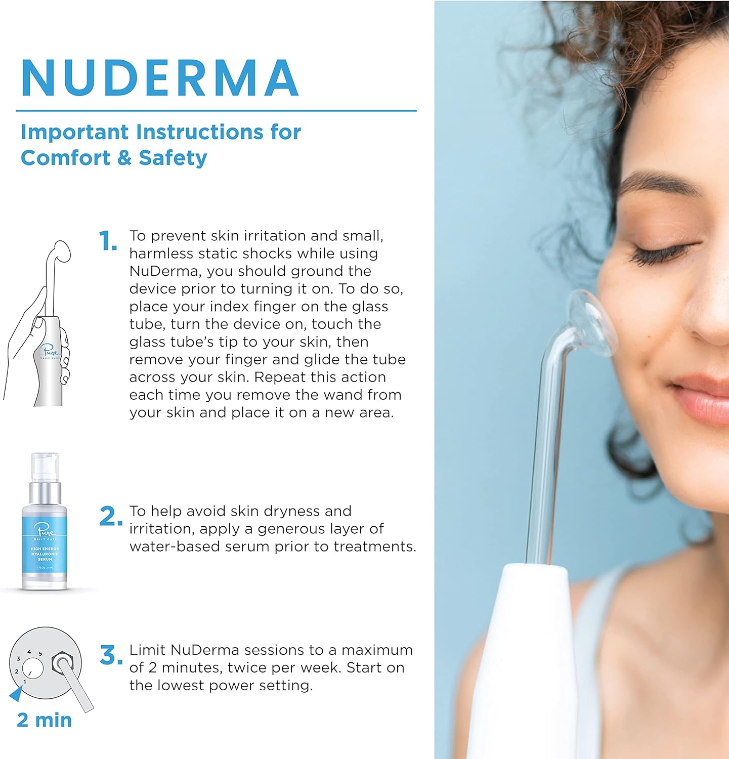 NuDerma Professional Skin Therapy Wand Portable Skin Therapy Machine 6 Neon Argon Wands wourant