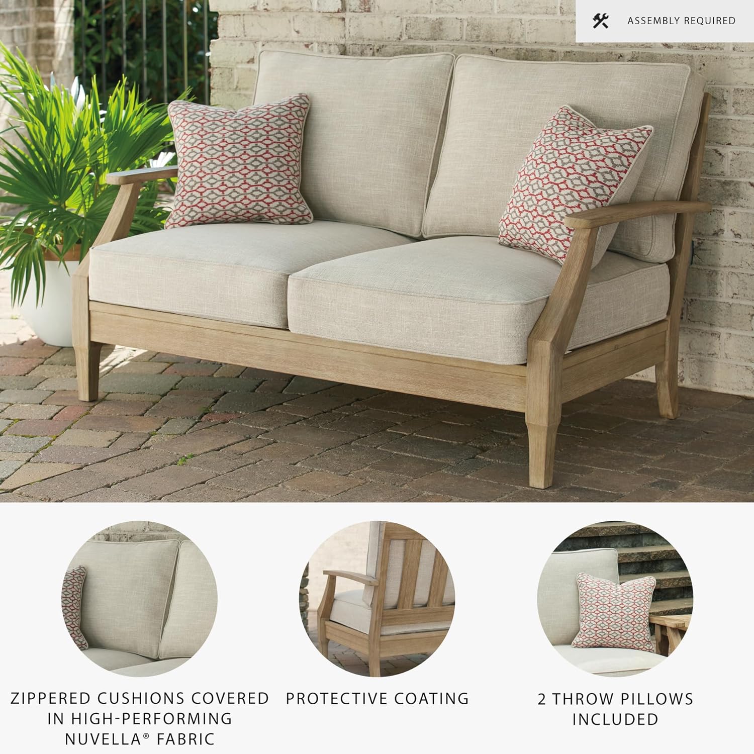 Coastal view outdoor terrace eucalyptus sofa wourant