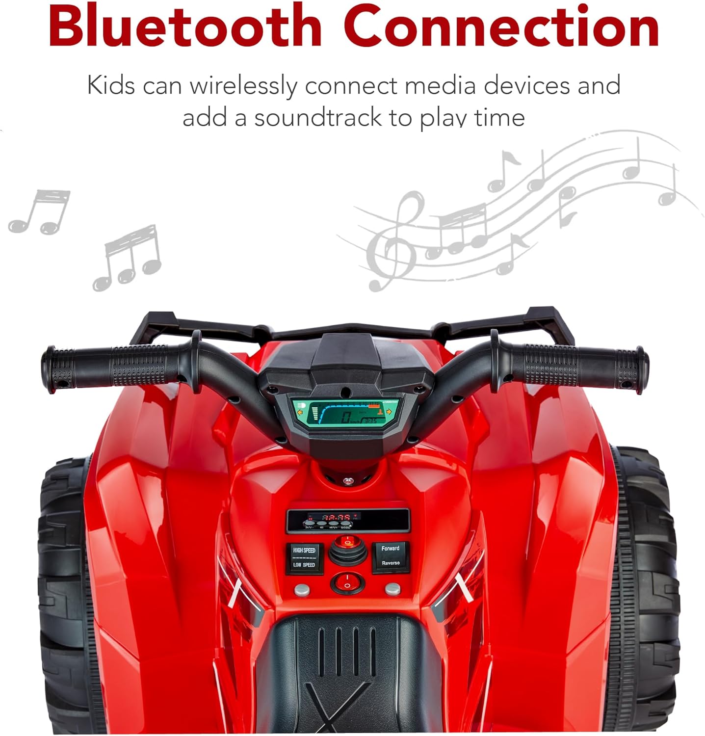 Best Choice Products 12V Kids Ride-On Electric ATV, 4-Wheeler Quad Car Toy w/Bluetooth Audio, 2.4mph Max Speed, Treaded Tires, LED Headlights, Radio wourant