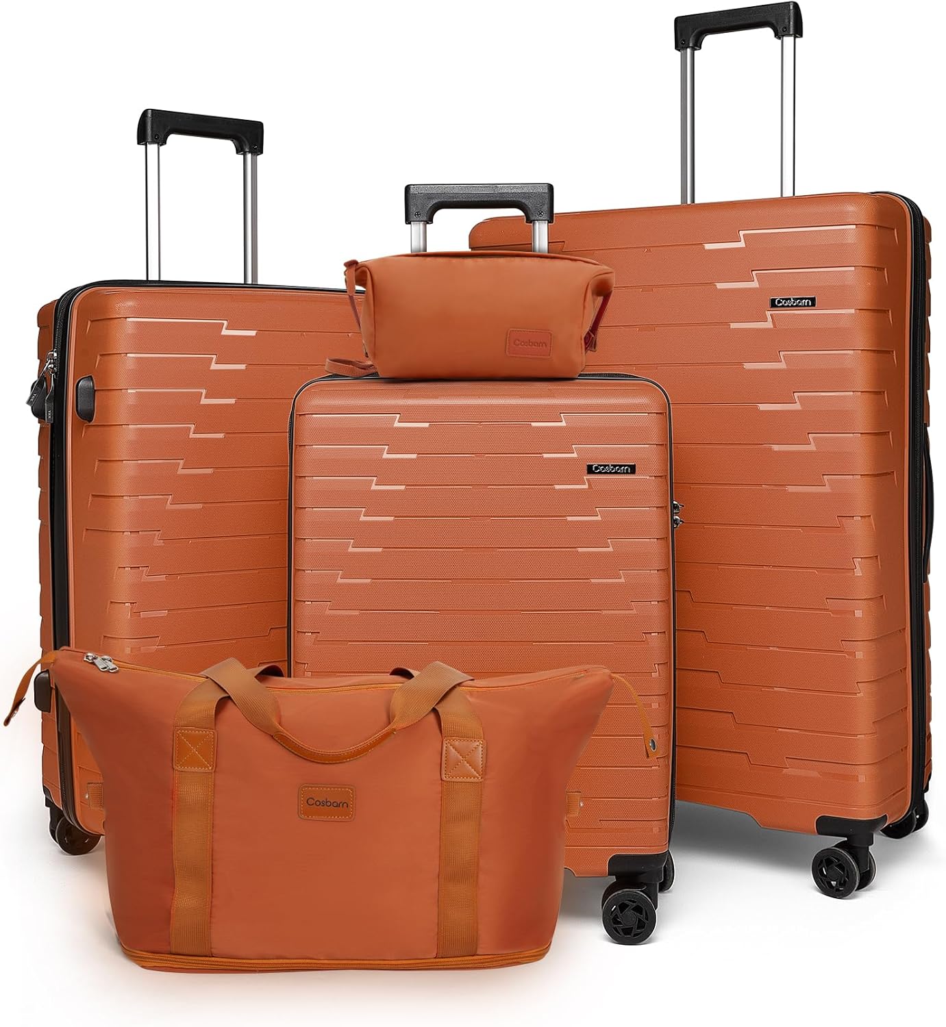 5-piece luggage set with wheels, ABS hardshell suitcase with spinner wheels wourant