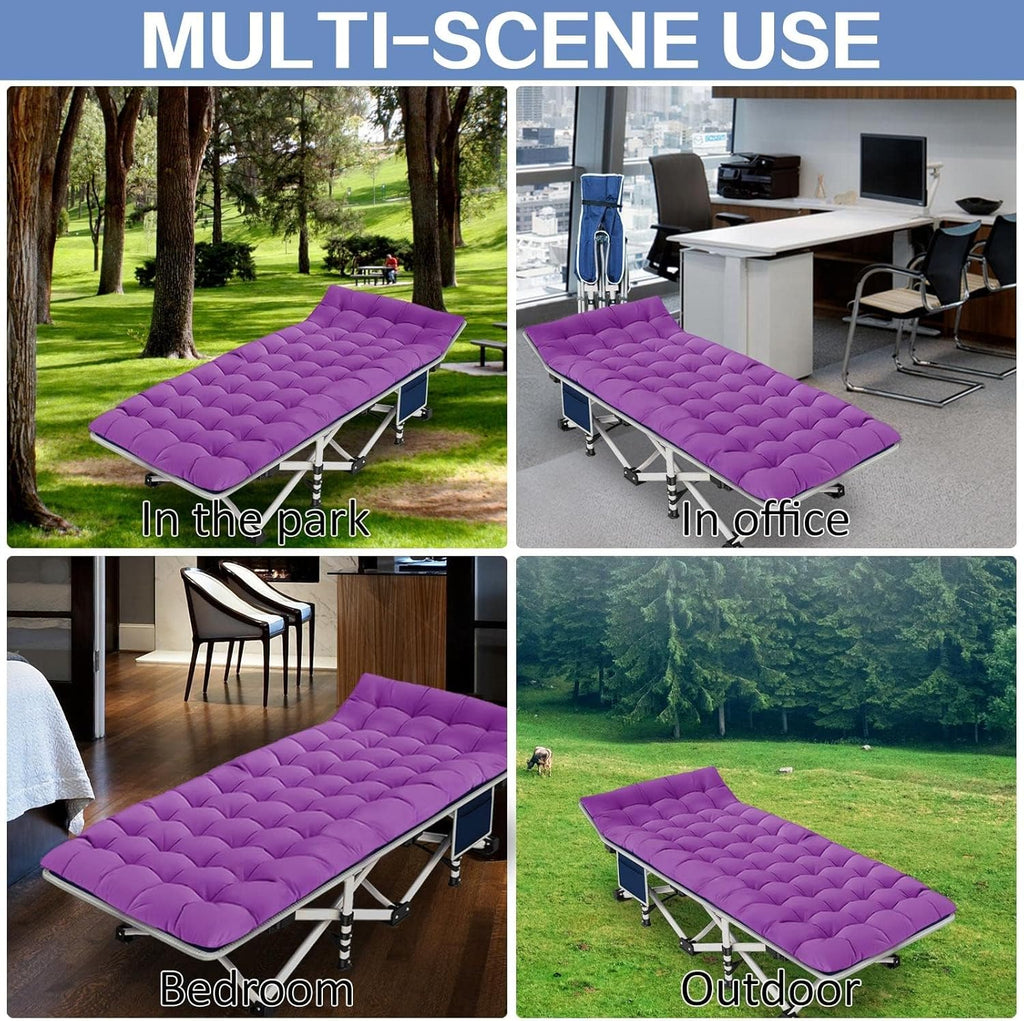 2 Pack Camping Cot with Mattress Comfortable Sleeping Cot Camping Cots for Adults 2 Person Folding Cot Heavy Duty Cots for Sleeping with Carry Bag Outdoor Indoor Home Vacation wourant