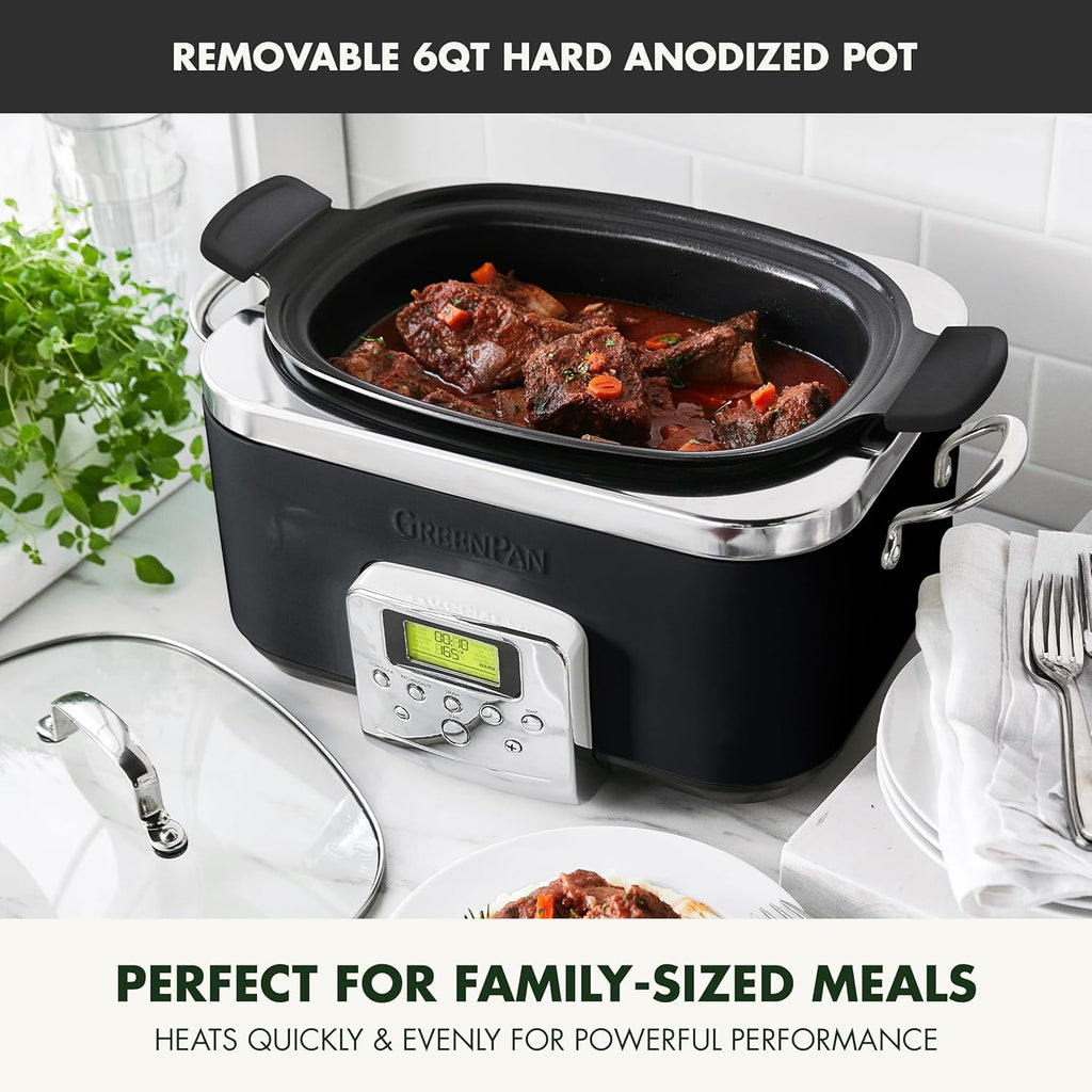 8-in-1 Programmable 6QT Electric Slow Cooker with Dishwasher-Safe Lid and Removable Base wourant