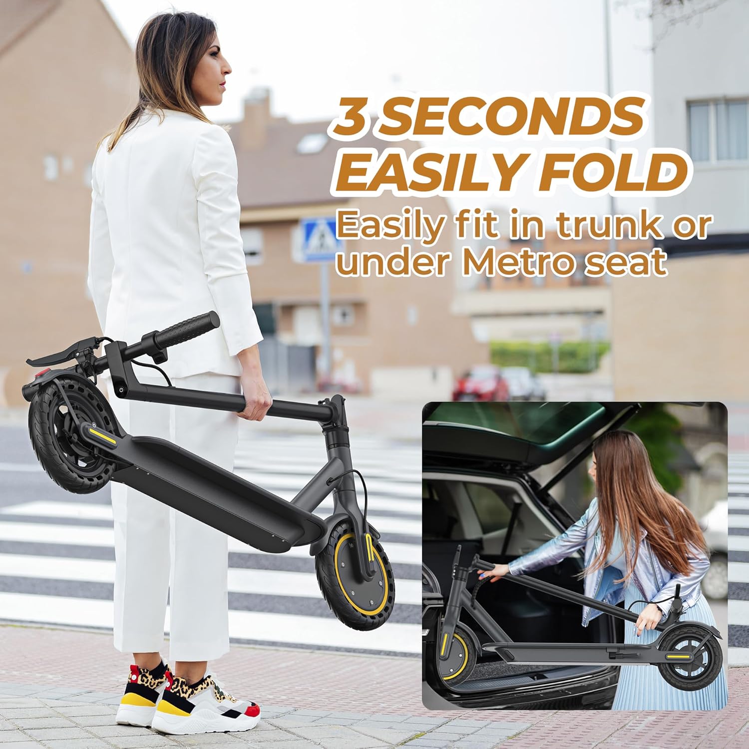 Electric Scooter, 350W/500W Motor, Top Speed 19/22 mph, Max 16/23/28Miles Ranges, Foldable E Scooter for Adults wourant