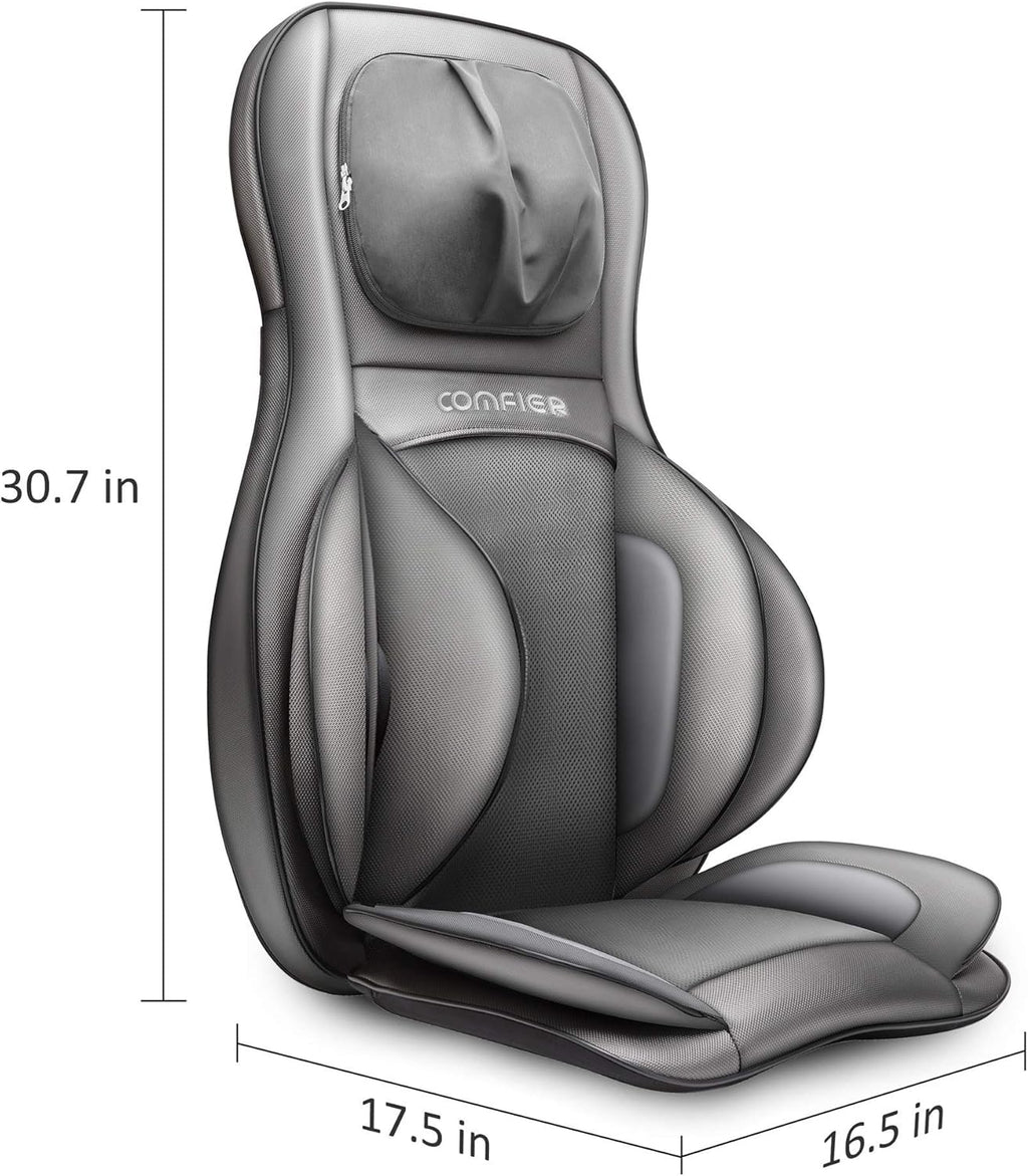 COMFIER Massager Chair with Heat Shiatsu Neck Back Massager Portable with Compress & Rolling Massage Chair Pad for Full Back Neck & Shoulders Full Body Pain wourant