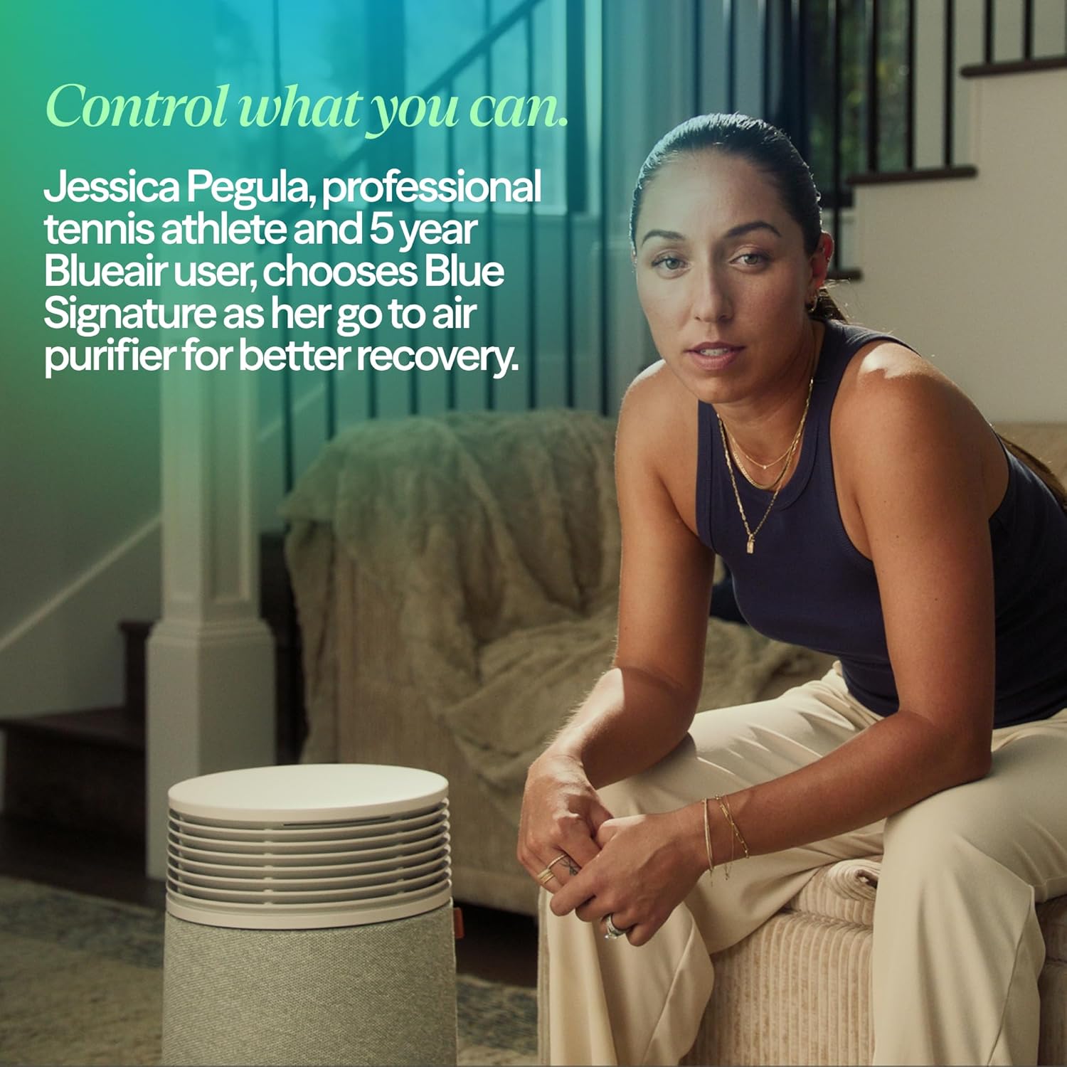BLUEAIR Blue Signature SP3i Air Purifier for Medium Rooms up to 498 sq ft, HEPASilent Filtration, WiFi Smart Control, Auto Mode, Odor & Smoke Removal, Pet Hair & Dust, AHAM Verified, Table Design woonhhop