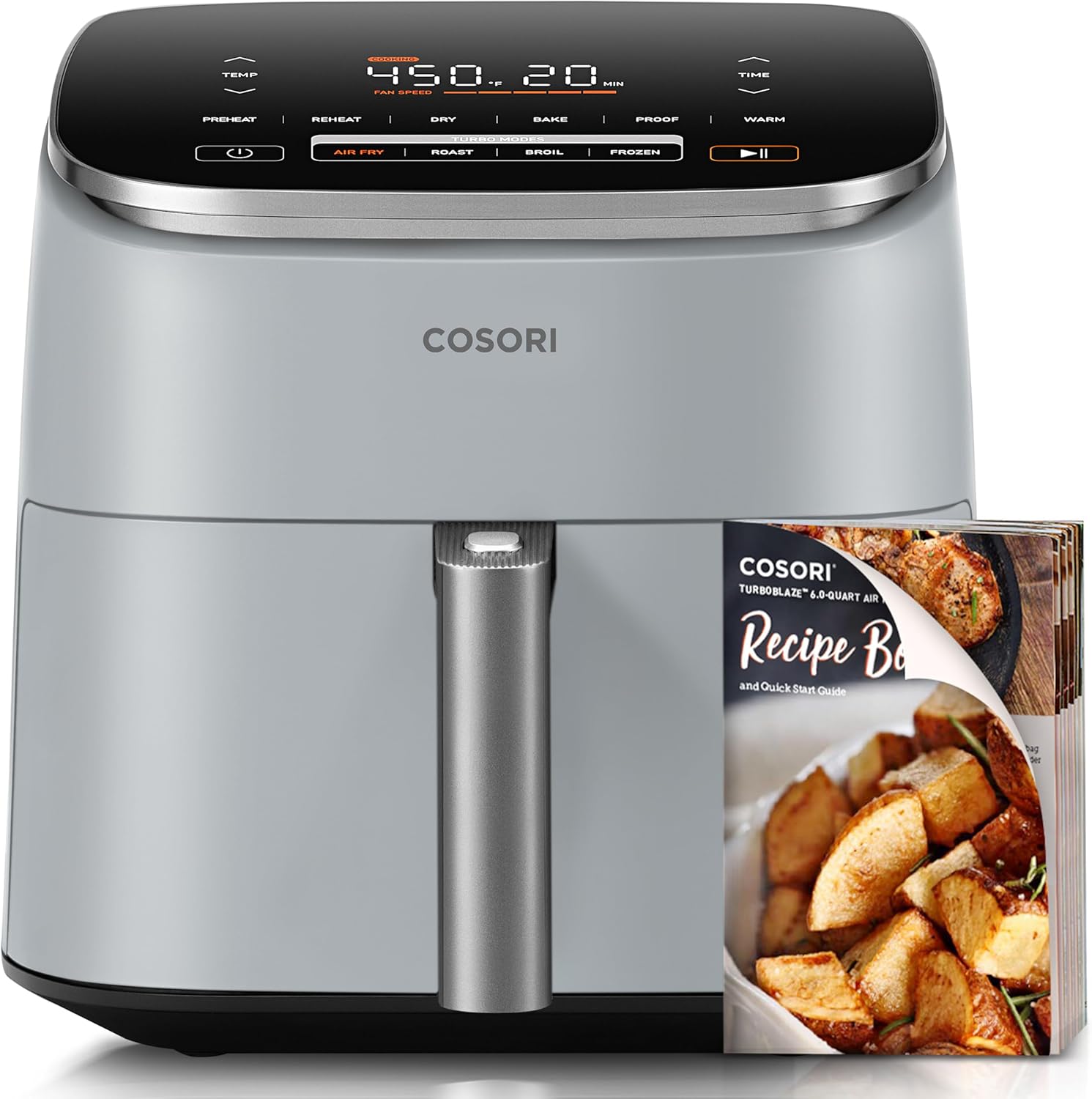 COSORI Air Fryer 9-in-1 Compact & Large 6-Qt Fast Turbo Modes Precise Heat for Even Results wourant