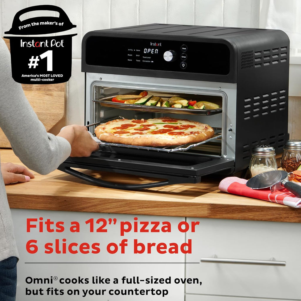 Instant Pot Omni Plus 19QT/18L Toaster Oven Air Fryer, 10-in-1 Functions, Fits 12" Pizza, Crisp, Broil, Bake, Roast, Toast, Warm, Convection, 100+ In-App Recipes, from the Makers of Instant Pot, Black wourant