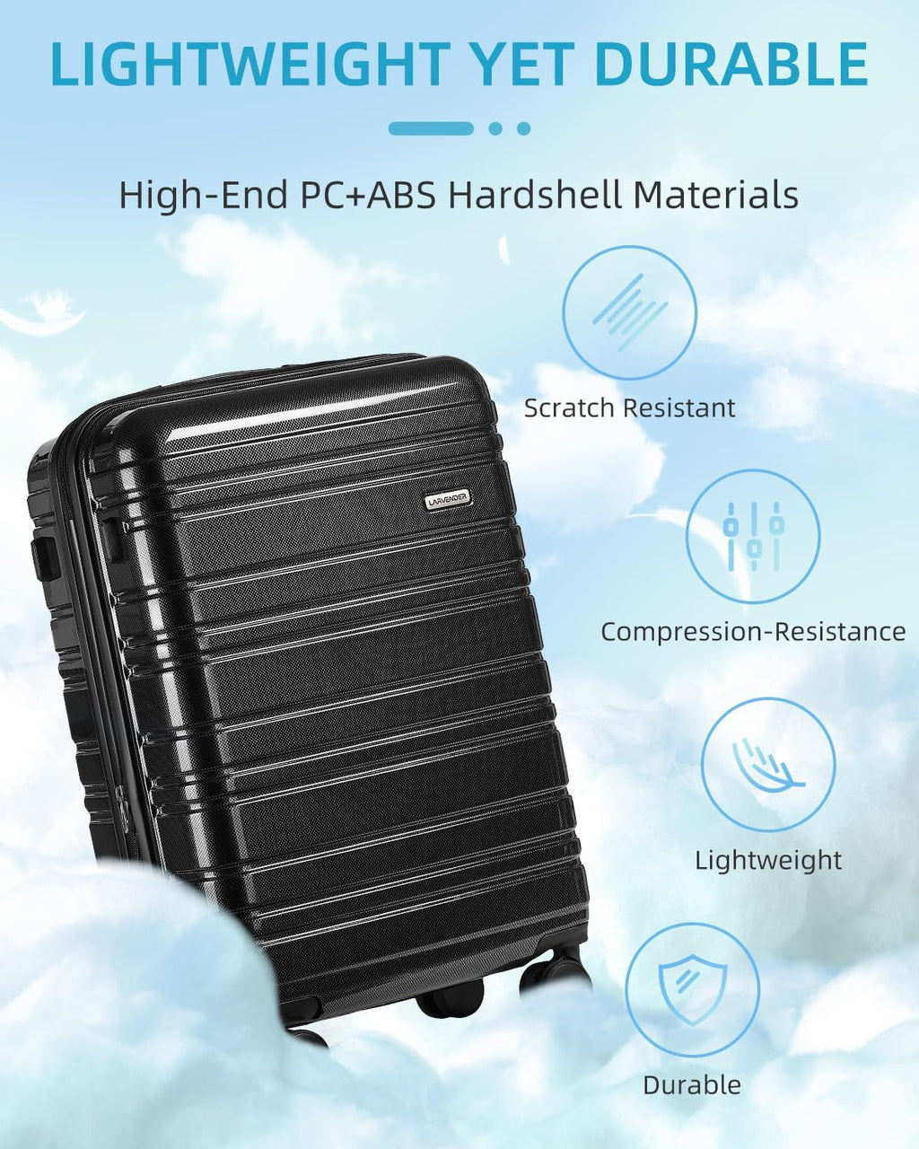 6-piece luggage set, expandable hardshell suitcase set with spinner wheels, lightweight rolling luggage set wourant