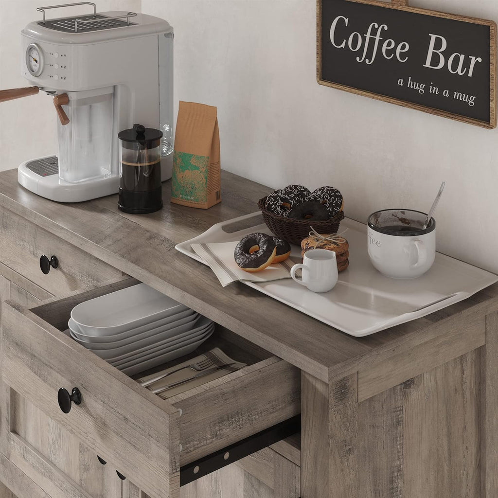 Farmhouse style console table coffee bar, entry table with storage rack, sofa table buffet sideboard wourant