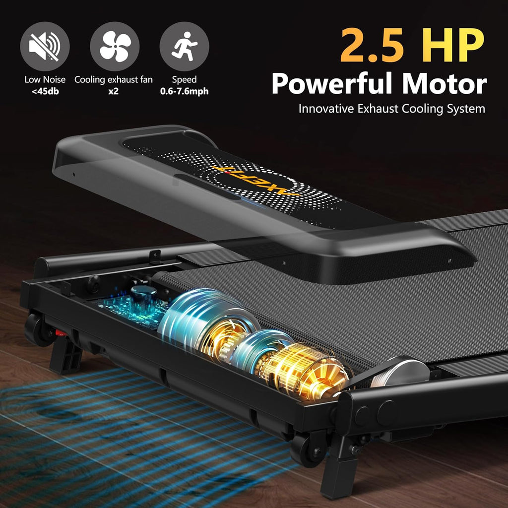 2.5 HP Portable Treadmill with Inclined Walking Pad, Panel and Remote, 4-in-1 Walking Treadmill, 265 lb Capacity wourant