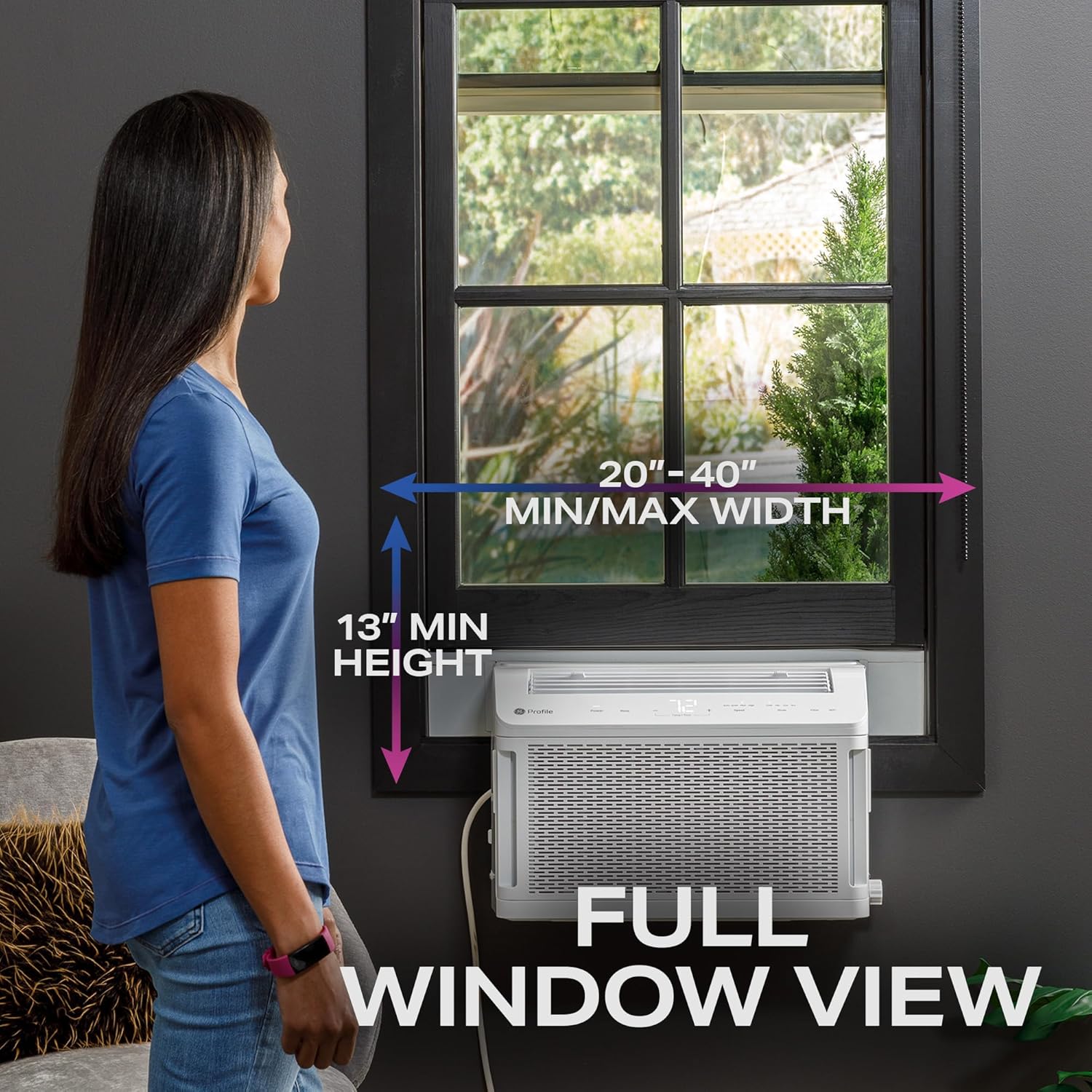 PHNT10CC Clearview Air Conditioner 10,300, Inverter Technology, Ultra Quiet, Medium Rooms up to 450 Sq. FT, Full Window View with Easy Installation, Energy-Efficient Cooling, 10300 BTU, White wourant