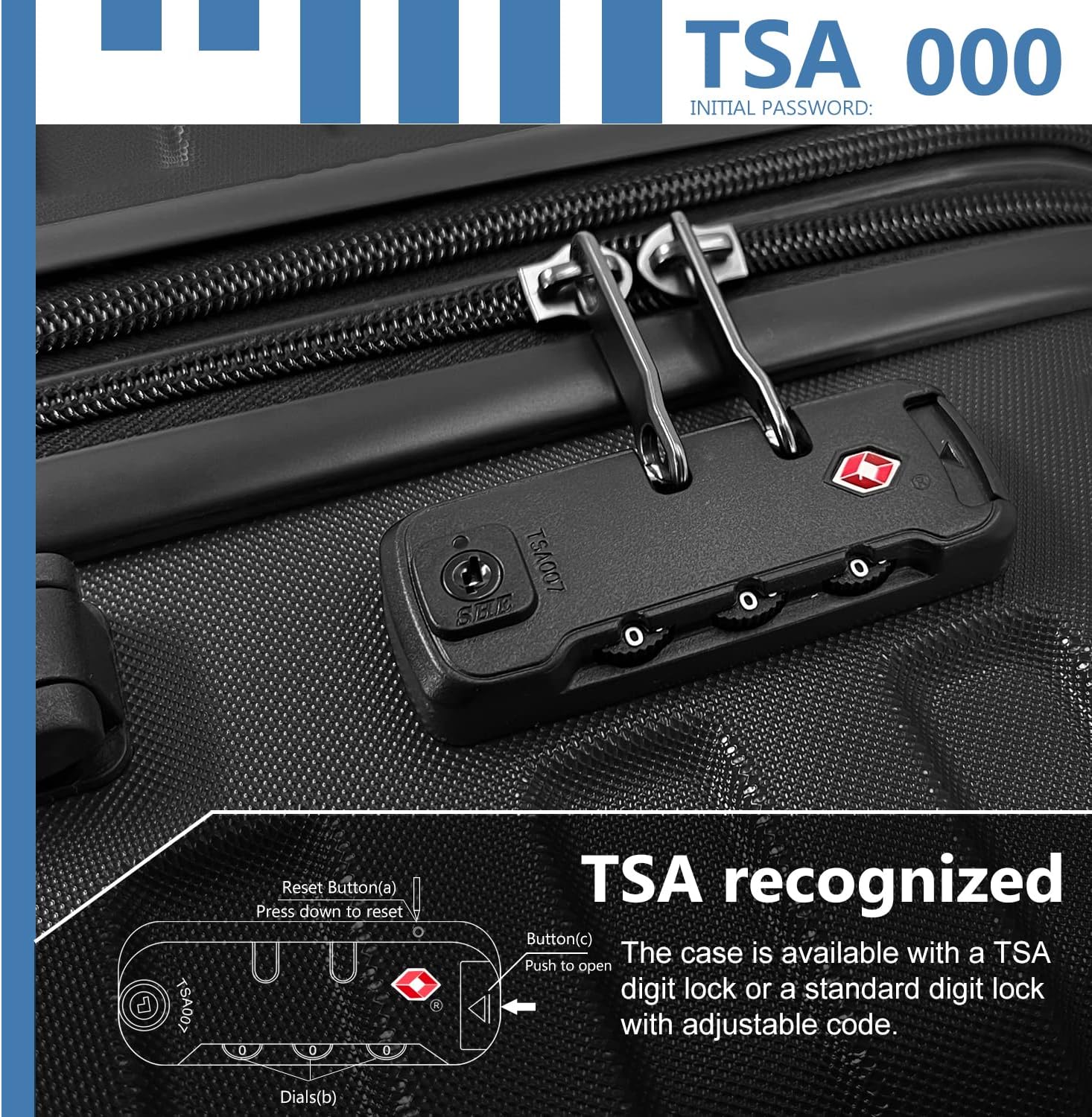 Luggage 6-piece hardshell expandable suitcase lightweight travel carry-on luggage set wourant