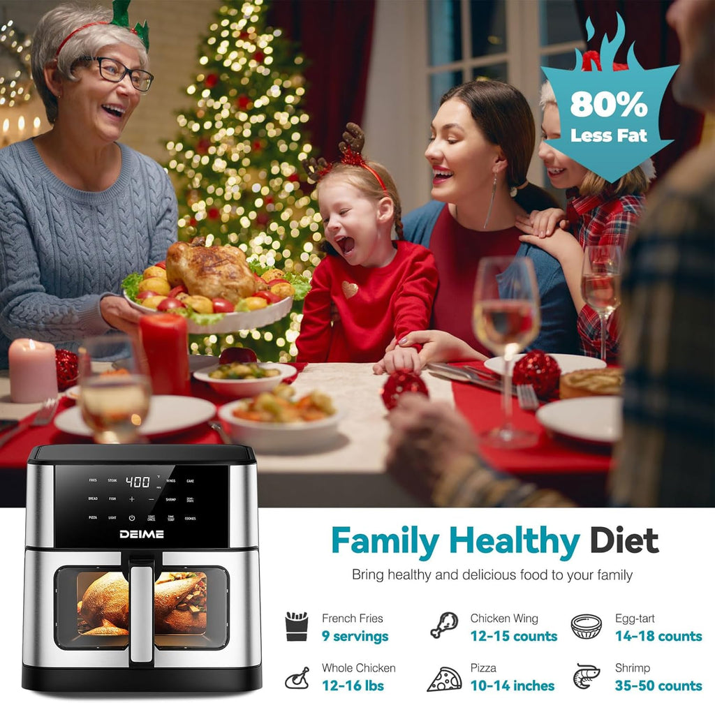 DEIME Air Fryer 10.2 QT Oilless 1700W Large Capacity Oven Air Fryers wourant