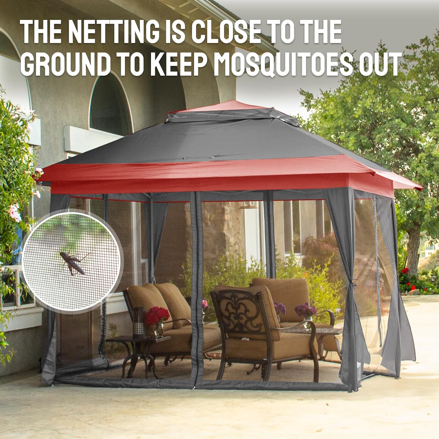 CROWN SHADES 13x13 Pop Up Gazebo, Canopy Tent, Gazebos on Clearance - Outdoor Gazebo for Backyard & Patio Furniture - Carpa Pop Up Tent with Wheeled STO-N-Go Cover Bag (White) wourant
