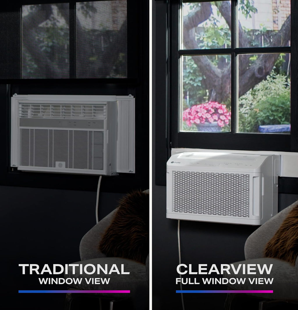 PHNT10CC Clearview Air Conditioner 10,300, Inverter Technology, Ultra Quiet, Medium Rooms up to 450 Sq. FT, Full Window View with Easy Installation, Energy-Efficient Cooling, 10300 BTU, White wourant