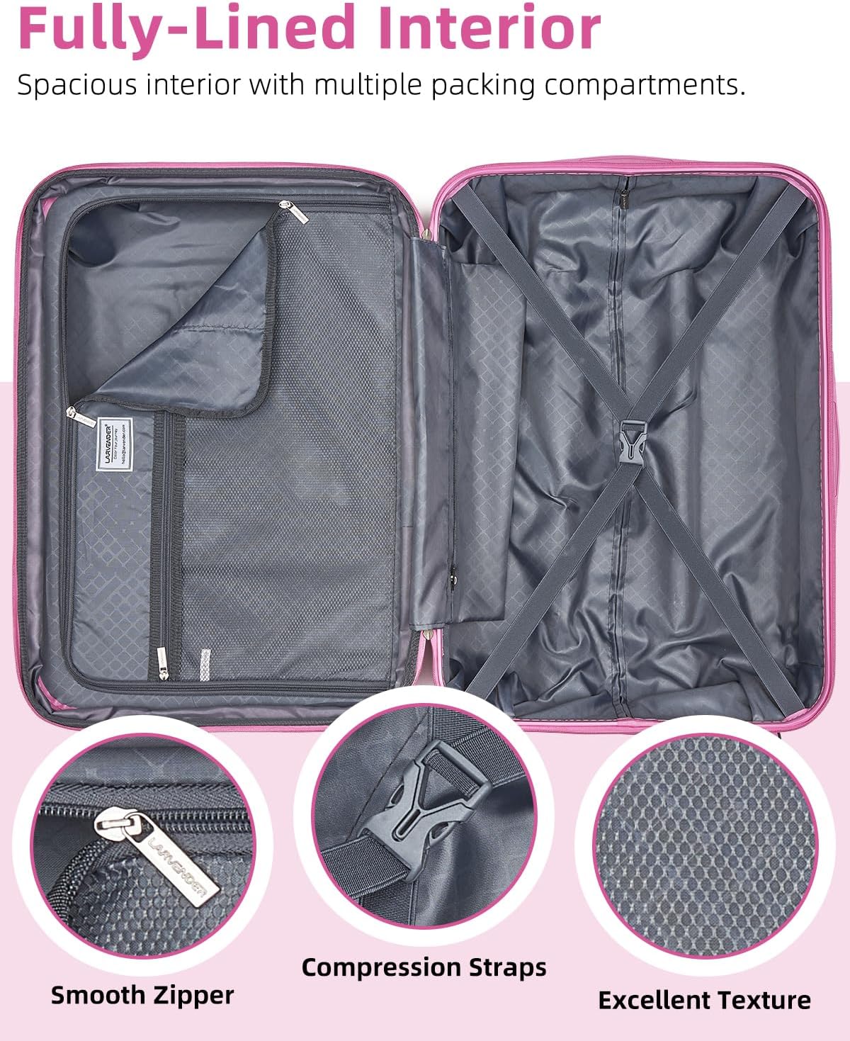 6-piece luggage set, expandable hardshell suitcase set with spinner wheels, lightweight rolling luggage set wourant