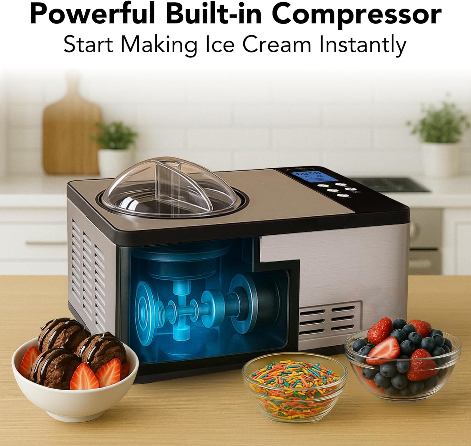 Whynter ICR-300SS 0.5-Quart Stainless Steel Rolled Ice Cream Maker With Compressor wourant