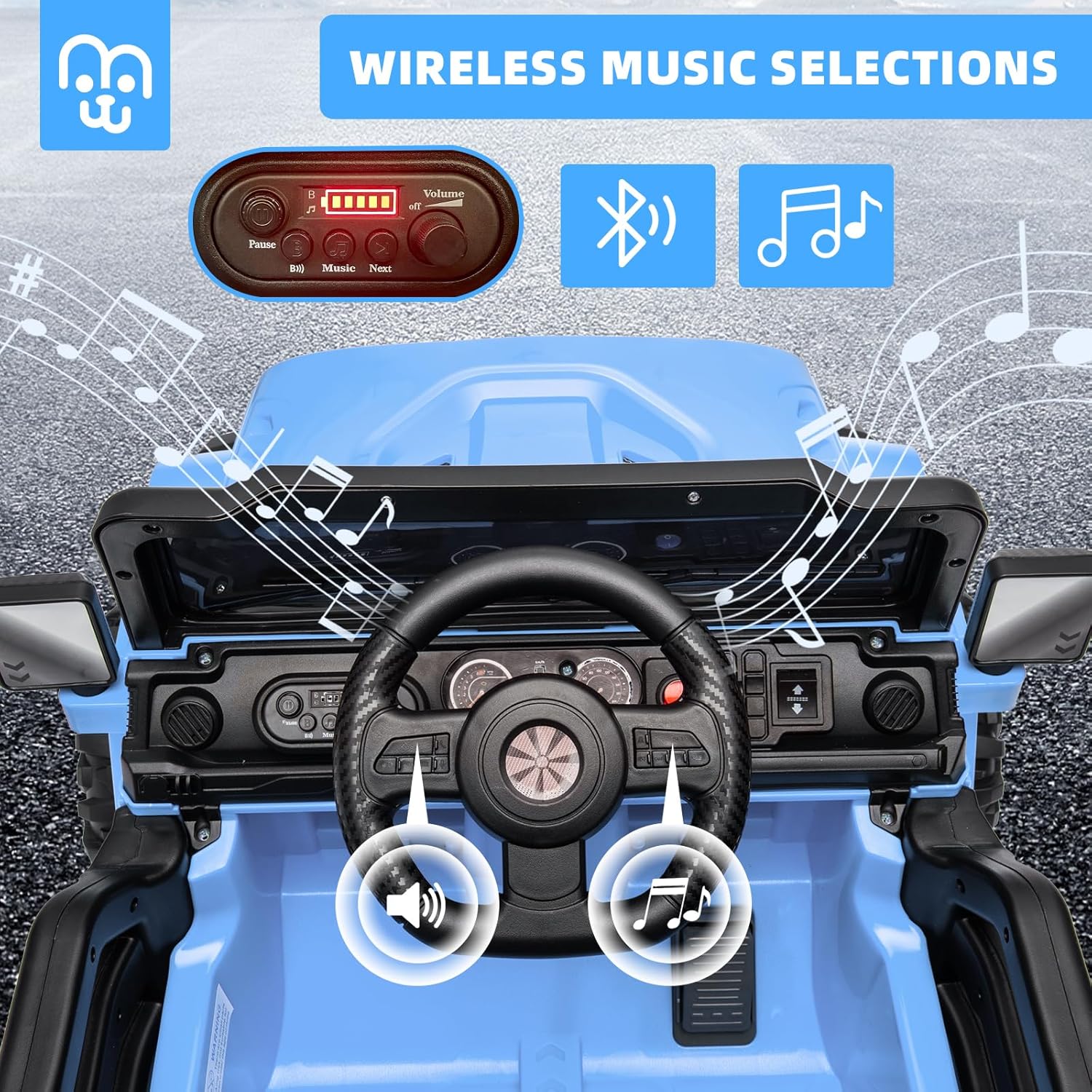 12V Kids Electric Ride on Truck Car Remote Control, Twin 35W Motors 3.5MPH Max Speed, Bluetooth USB Music Player, 4 Wheels Suspension LED Lights Safety Belt, Gift for Boy & Girl-Rosy wourant
