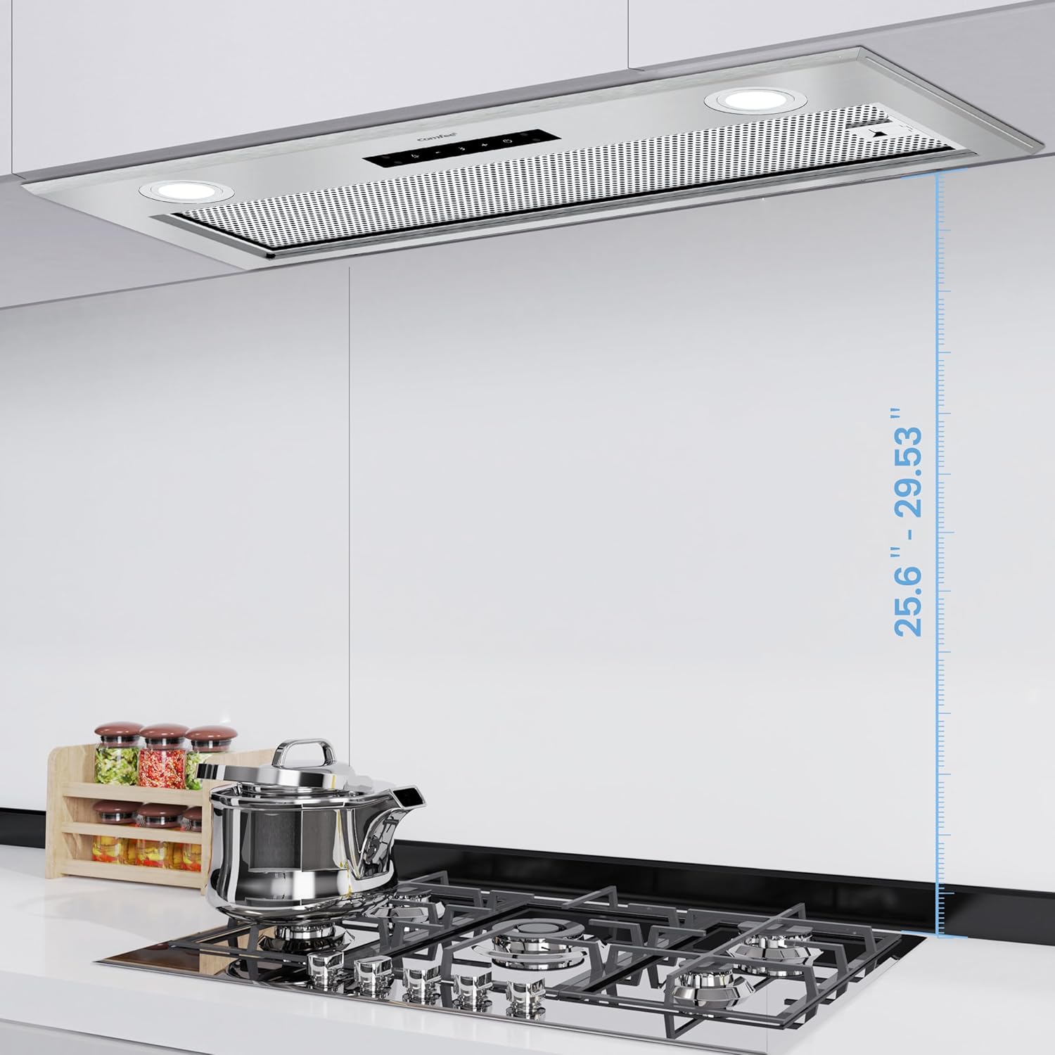 Comfee 30" Under Cabinet Ducted/Ductless Convertible Slim Vent Durable Stainless Steel Kitchen Reusable Filter wourant