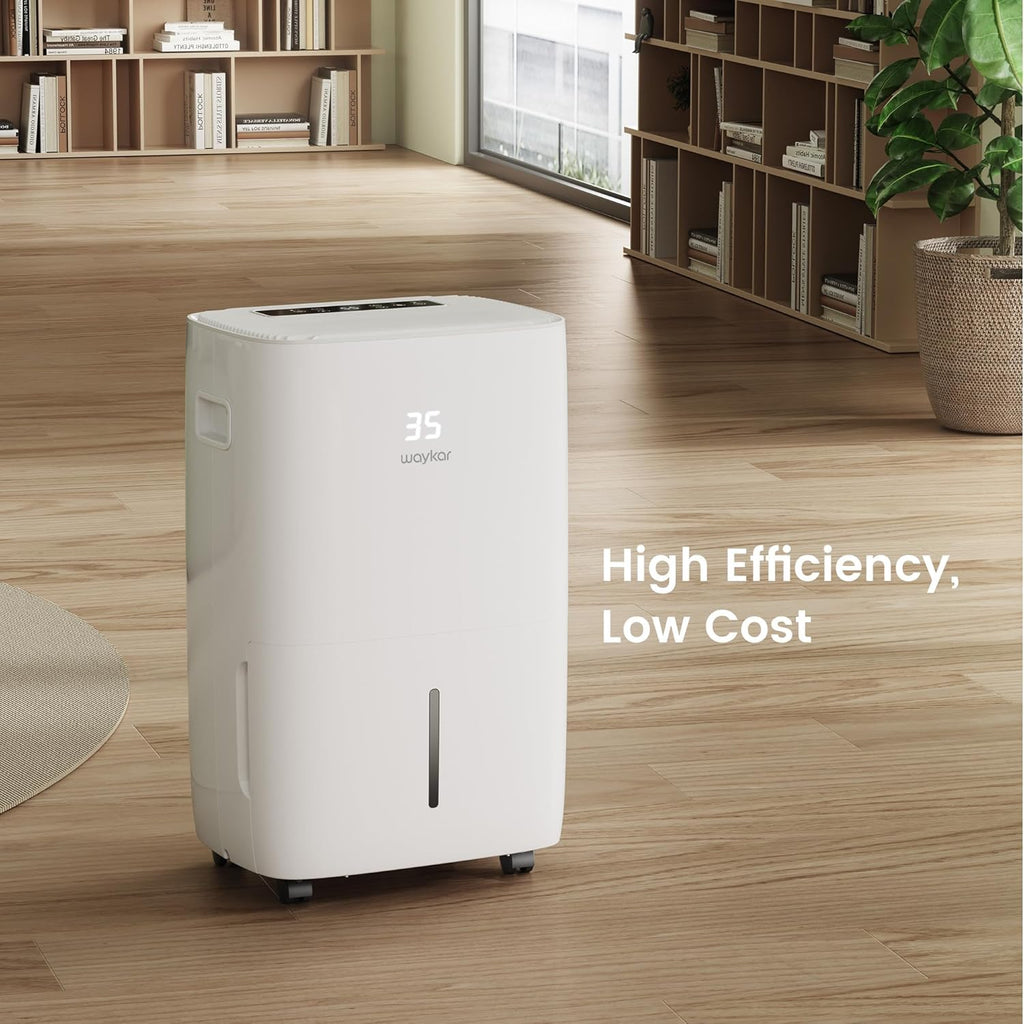 Waykar 2000 Sq. Ft Dehumidifier for Home and Basements, with Auto or Manual Drainage, 0.66 Gallon Water Tank Capacity wourant