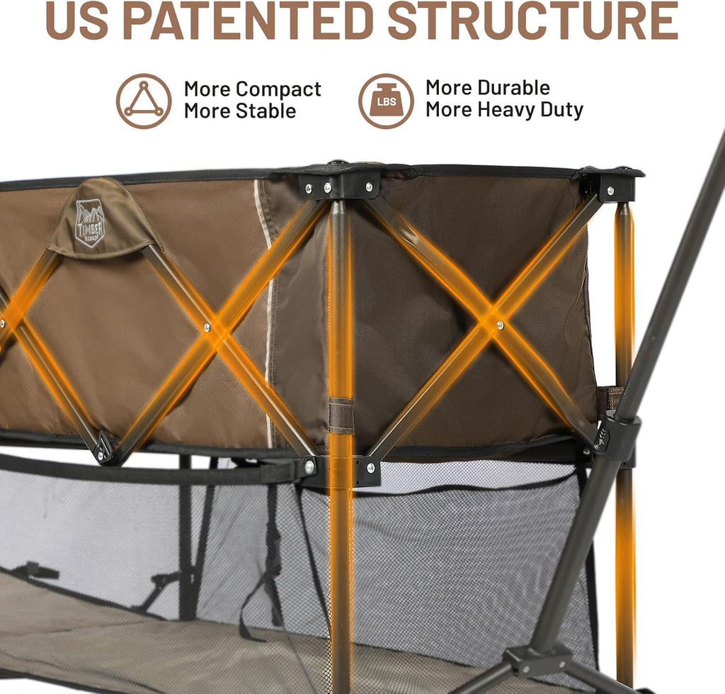 400L Large Capacity Folding Double Decker Cart with Brakes, 54 Inch Extra Long Extended Cart, 450 Pounds Heavy Duty Folding Cart wourant