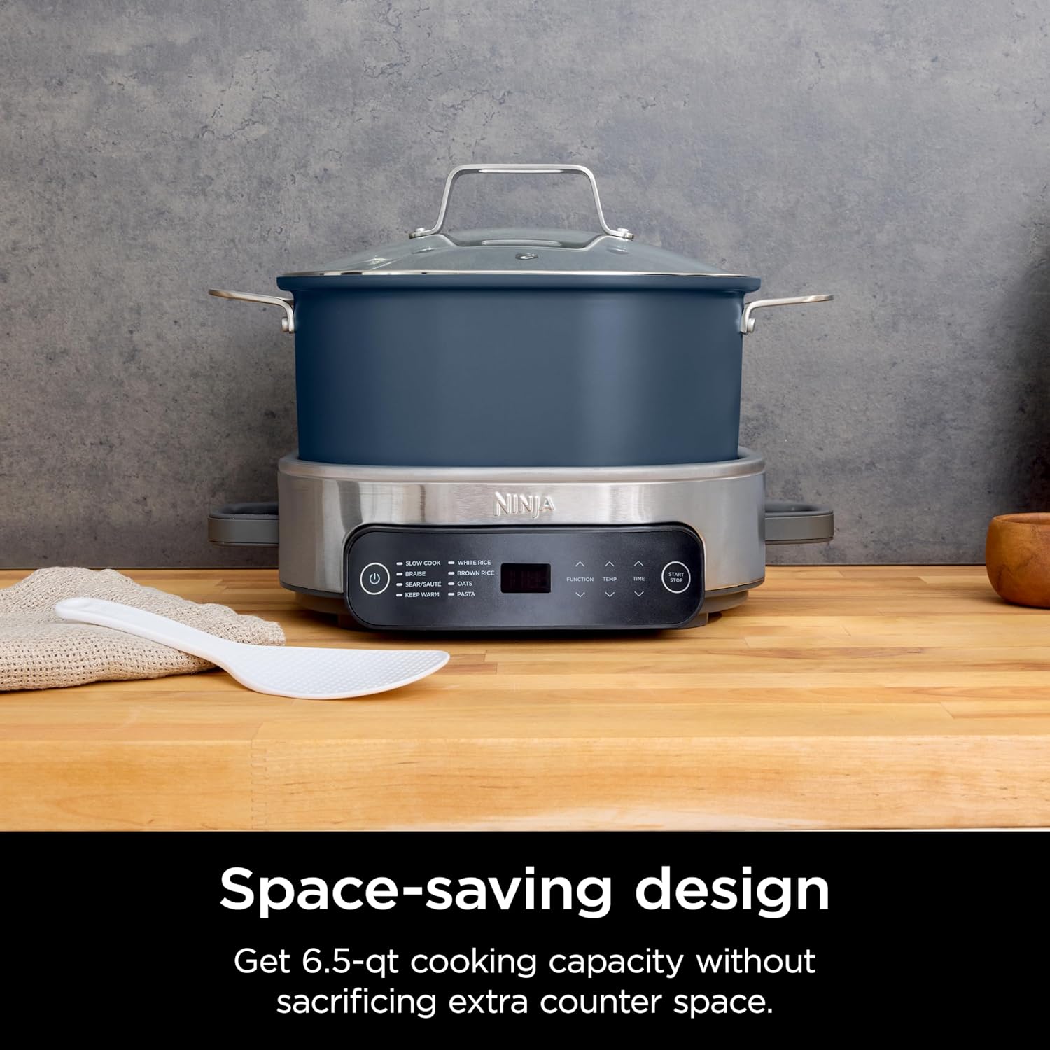 Ninja Slow Cookers 8.5-Quart Multi-Cooker with Dutch oven, steamer, glass lid with integrated spoon, nonstick and oven-safe pot wourant