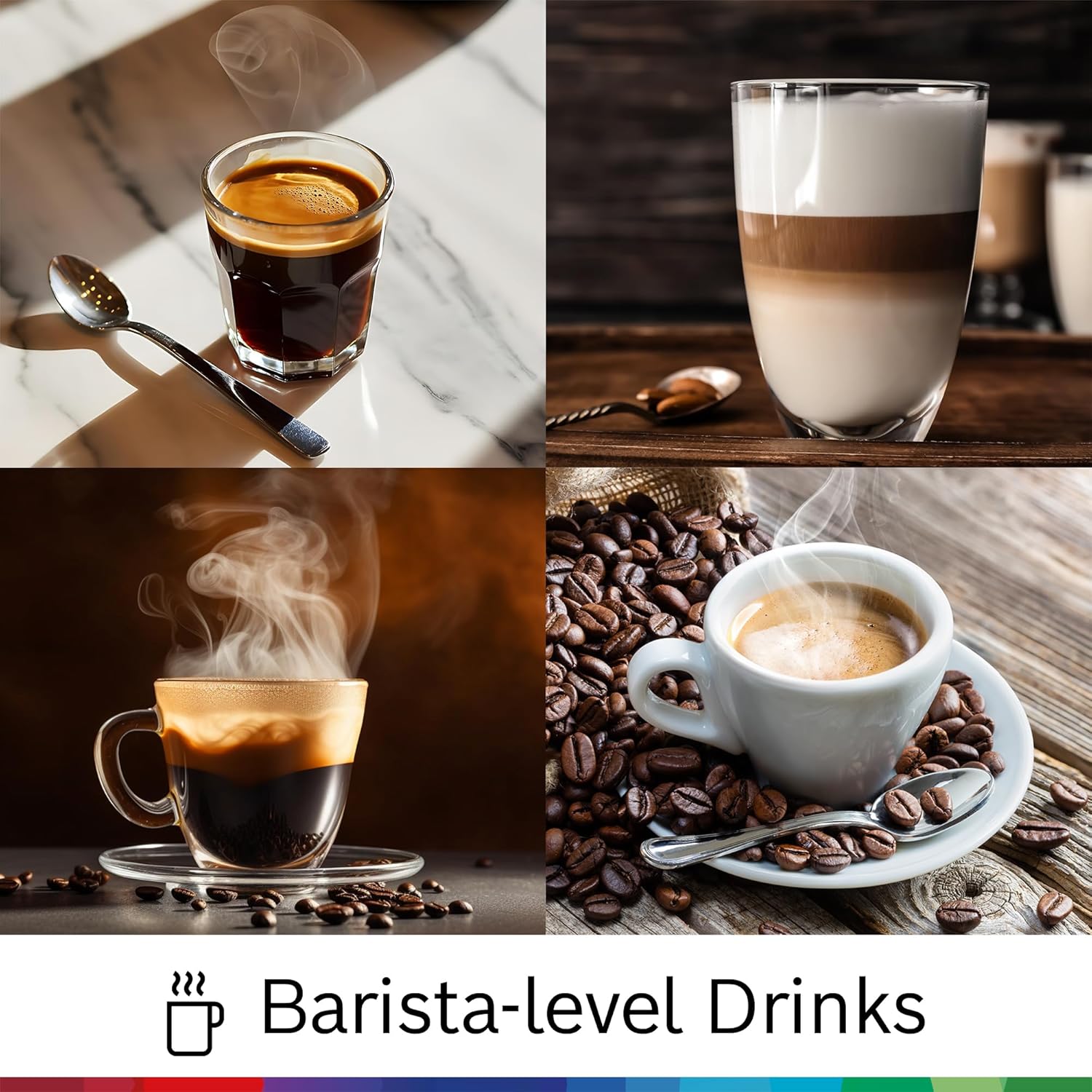 Bosch Fully Automatic Coffee and Espresso Machine - One-Touch Drinks, Barista Style, Double Cup Super Coffee Maker - Large Bean Capacity - Easy Clean, Maintenance - Black - TIU20307 woonhhop