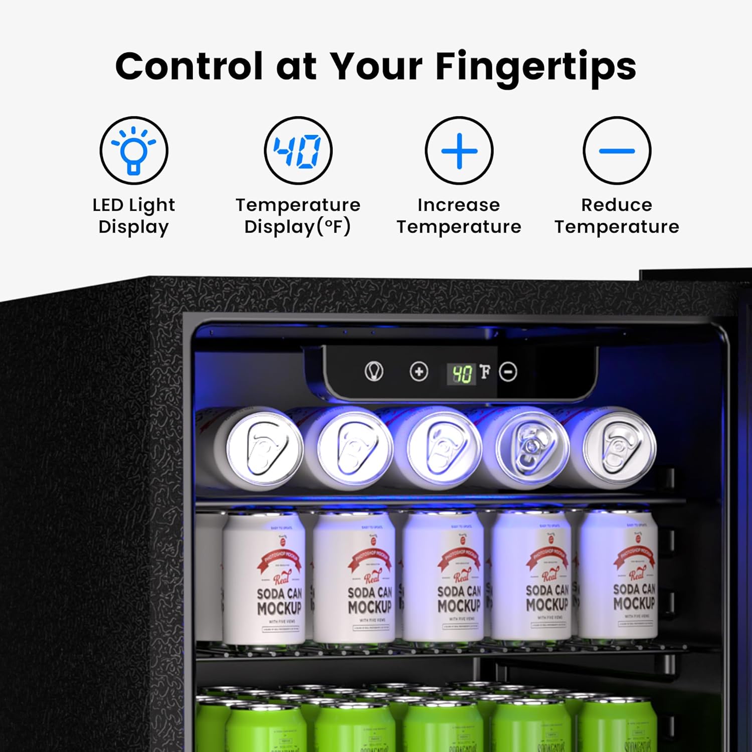 Beverage Refrigerator Cooler - 126 Can Mini Fridge Glass Door for Drinks Soda Beer Wine - Small Refrigerator for Office Bedroom Home Bar, 4 Adjustable Shelves, 3.2 Cu.Ft, Silver wourant