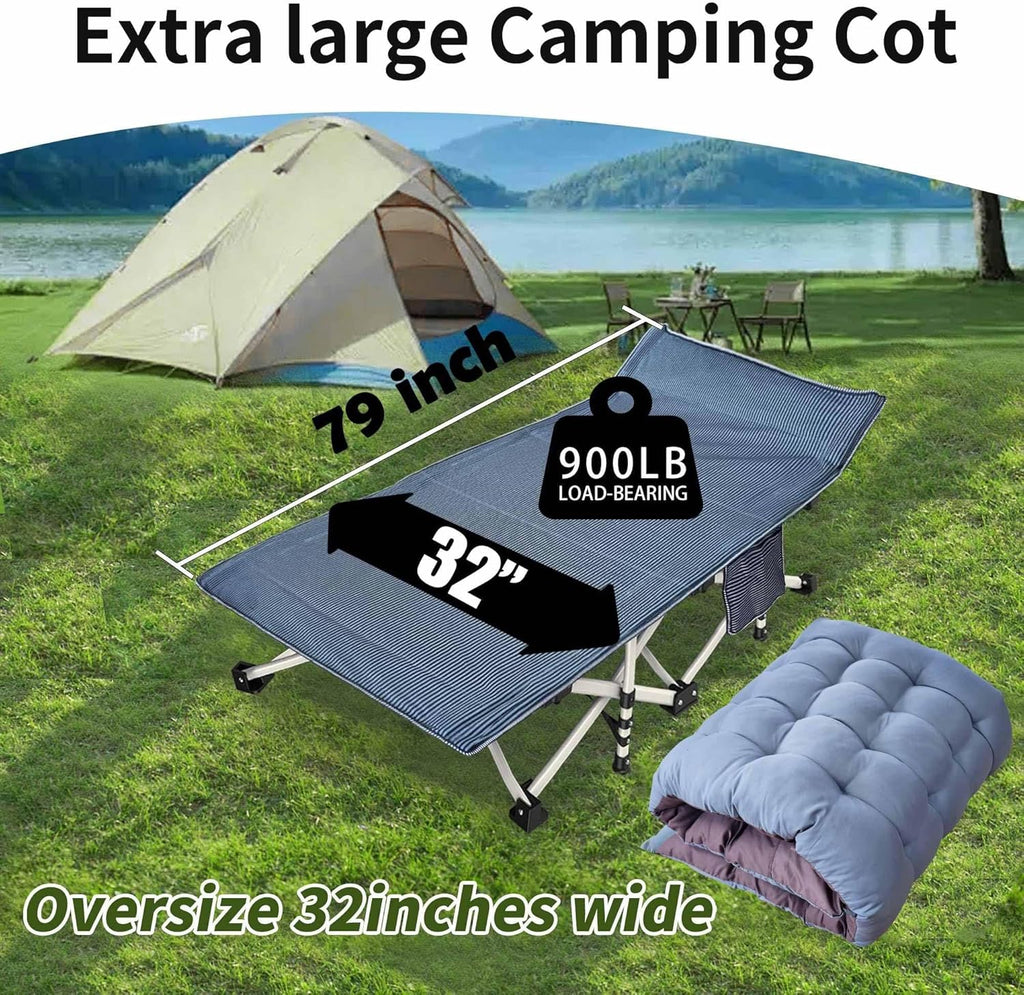 2 Pack Camping Cot with Mattress Comfortable Sleeping Cot Camping Cots for Adults 2 Person Folding Cot Heavy Duty Cots for Sleeping with Carry Bag Outdoor Indoor Home Vacation wourant