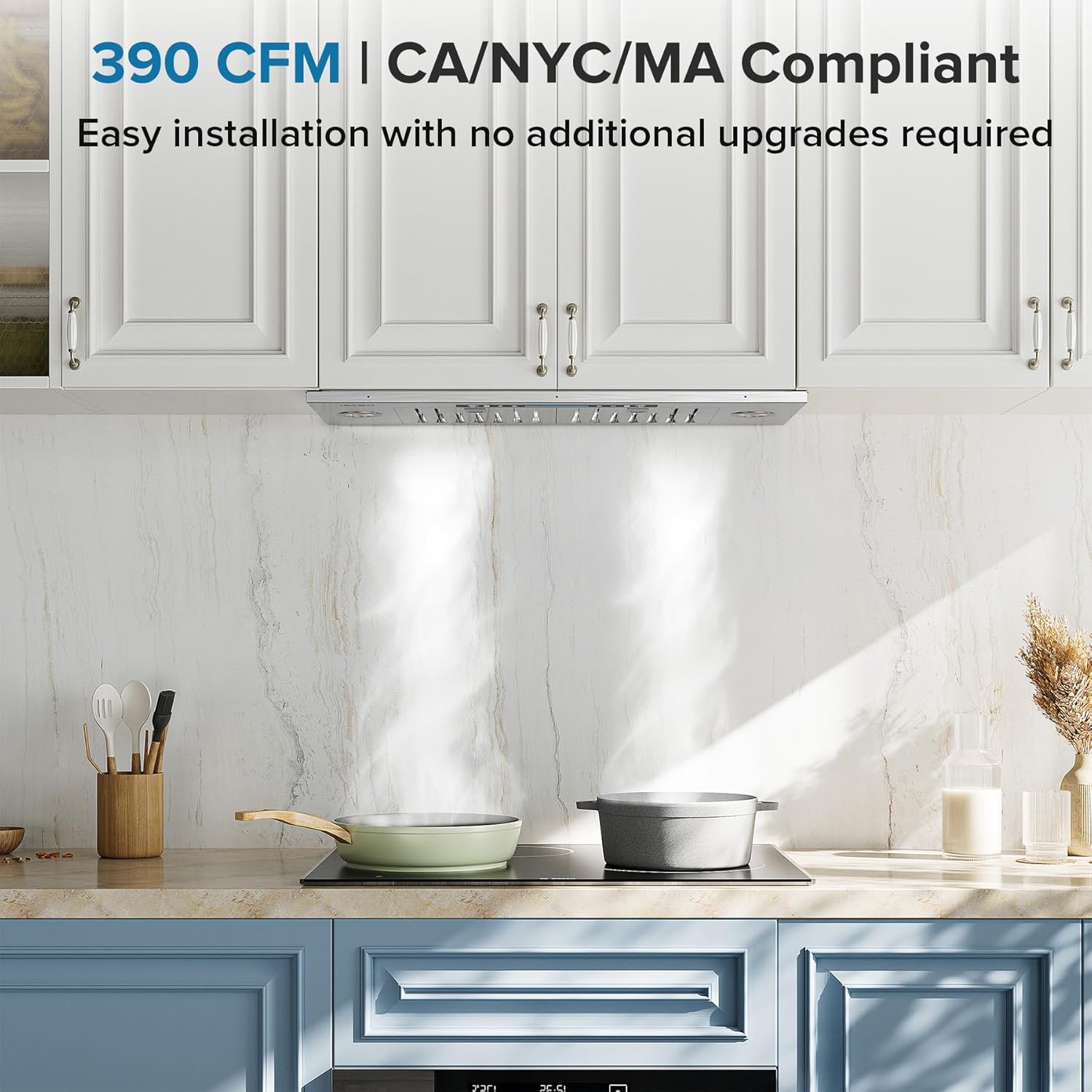 IKTCH 30" Built-in/Plug-in Range Hood 900 CFM, Ducted/Ductless Convertible Ducted, Stainless Steel Kitchen Range Hood wourant