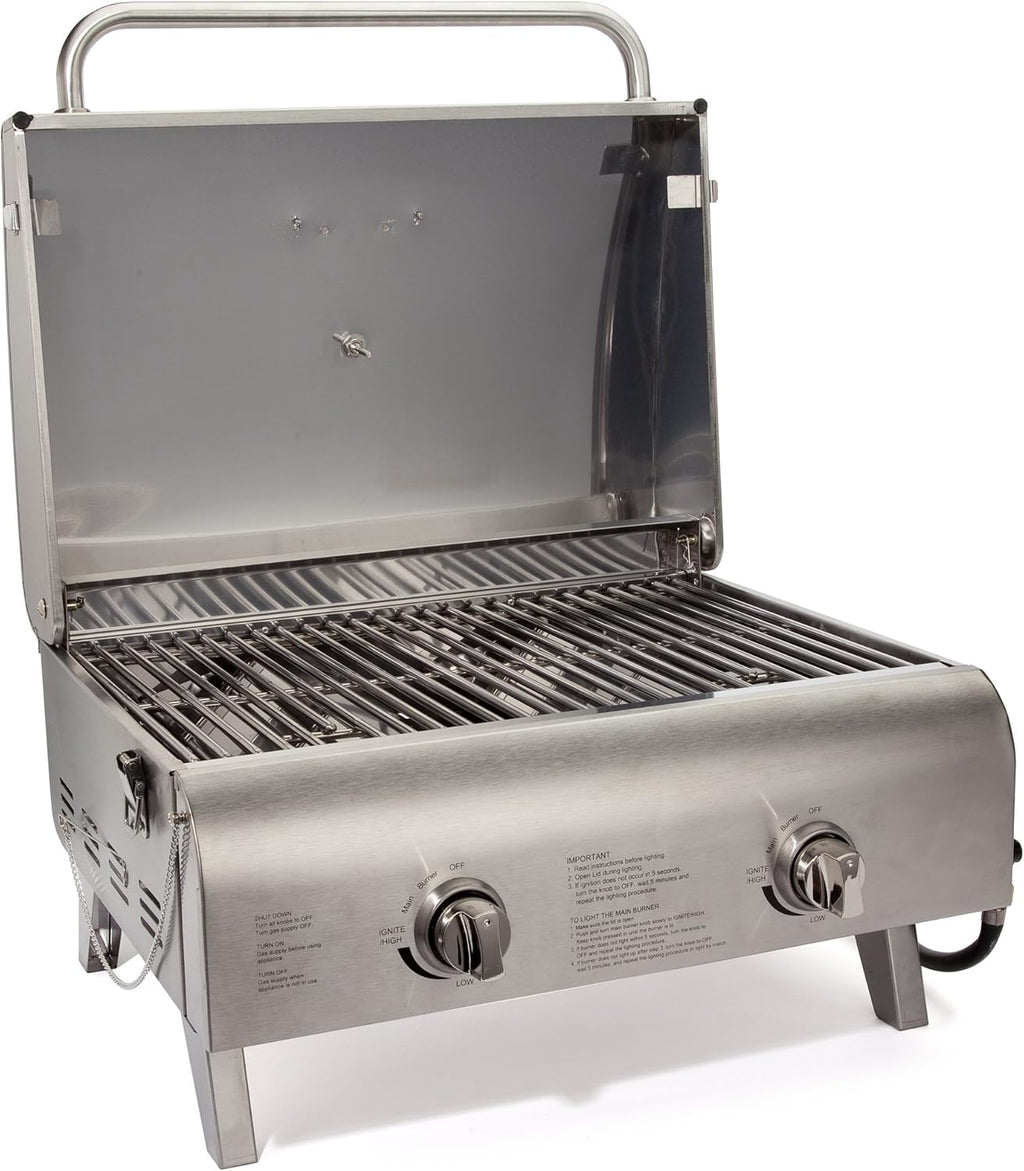 Cuisinart Chef's Style Tabletop Portable Propane Grill 20000 BTU 2-Burner Outdoor Gas Grill wourant