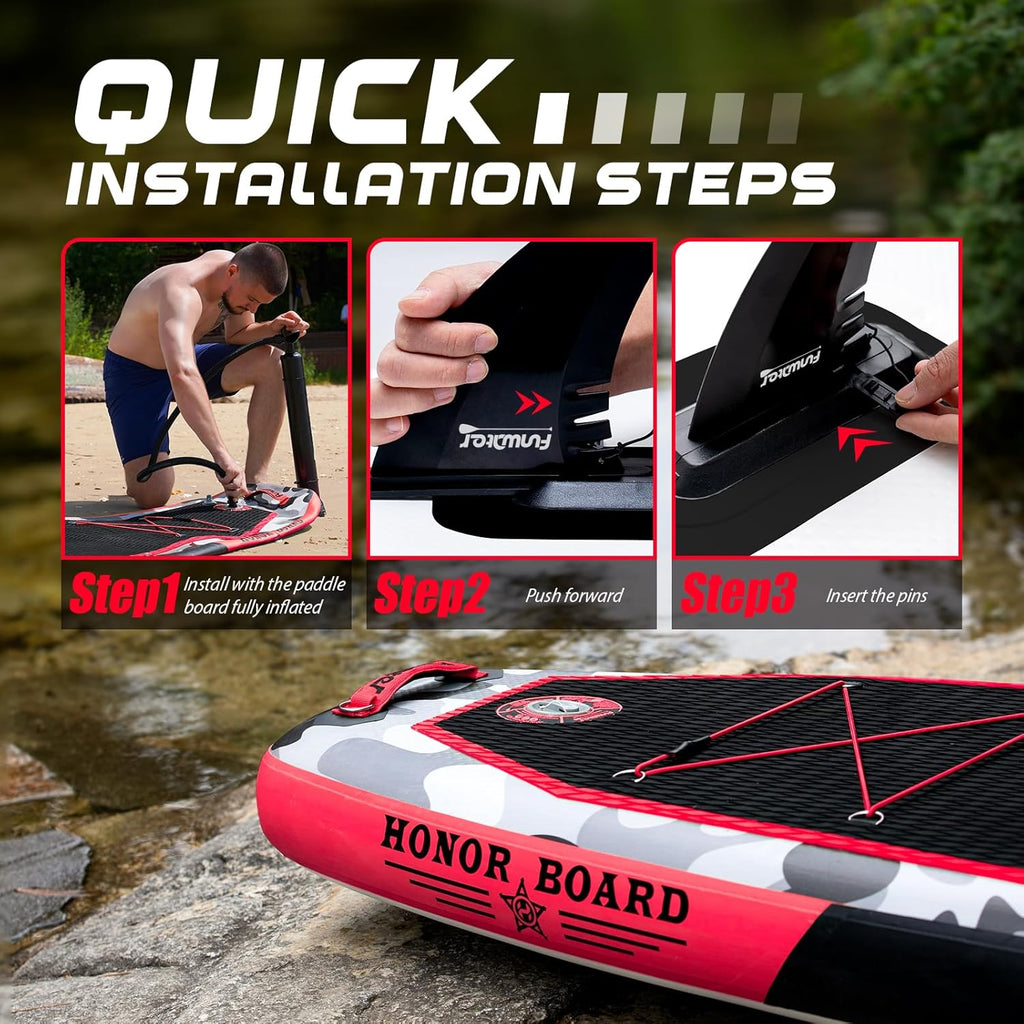 FunWater Inflatable Stand Up Paddle Board with Premium SUP Paddle Accessories, Non-Slip EVA Deck, 11'/10'6' Paddle wourant