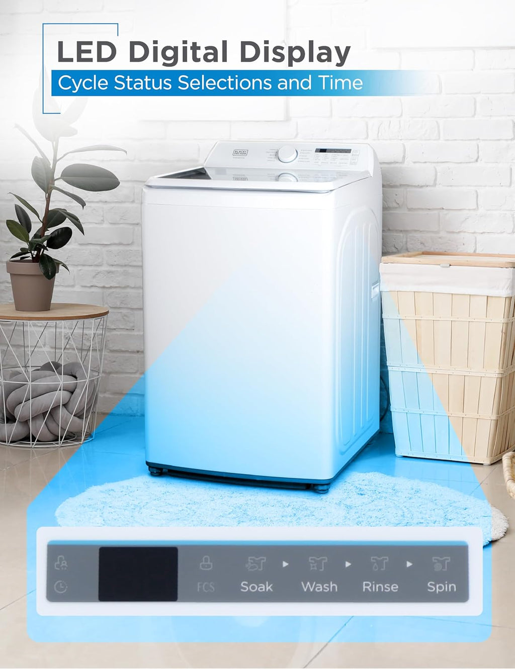 Portable Washer 6.6 lb. Capacity Washing Machine for Homes & Apartments 5 Wash Cycles Quick Connect Sink Adapter and Drain Hose Included Transparent Lid wourant
