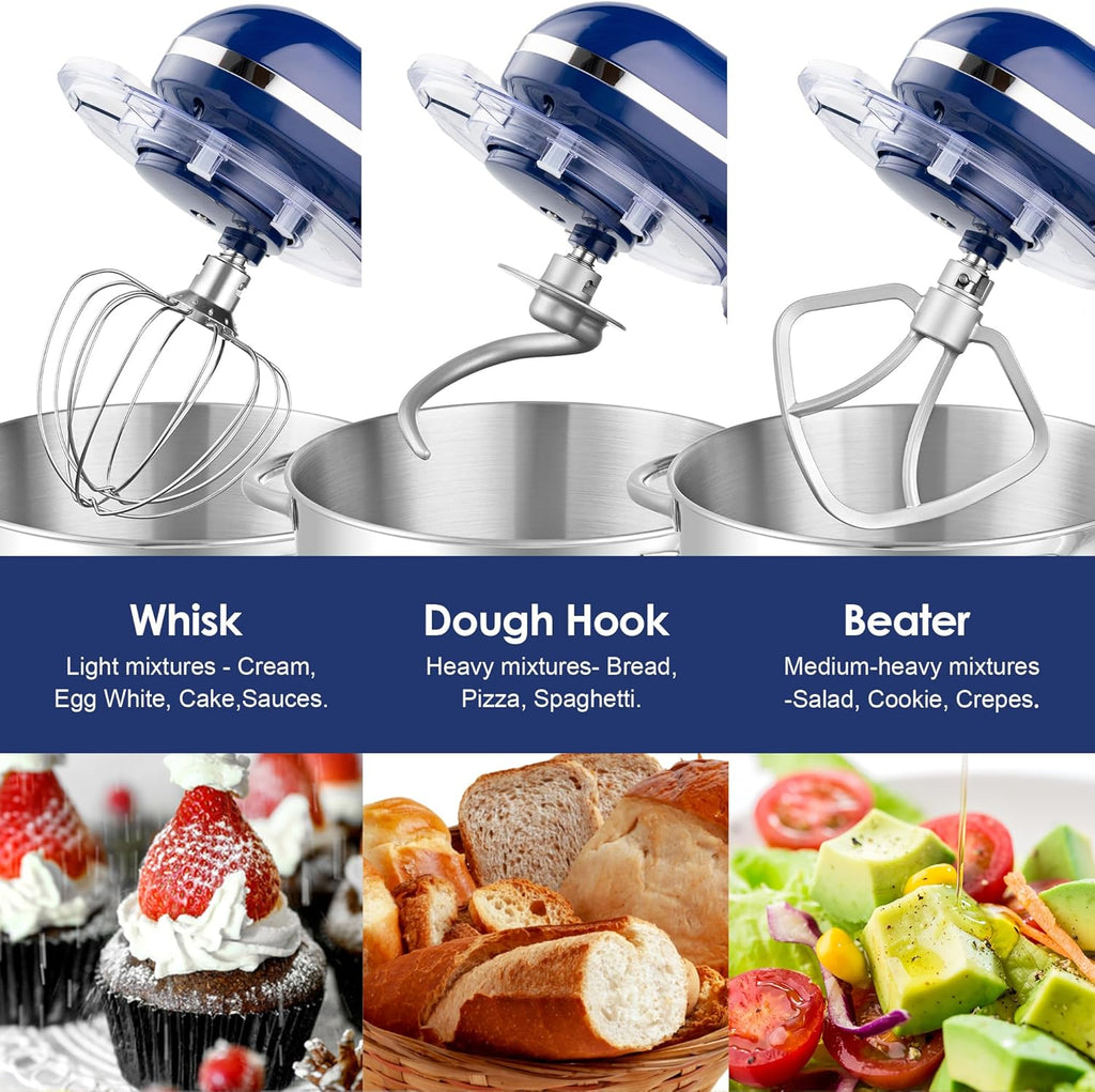 Aucma Stand Mixer,6.5-QT 660W 6-Speed Tilt-Head Food Mixer, Kitchen Electric Mixer with Dough Hook wourant