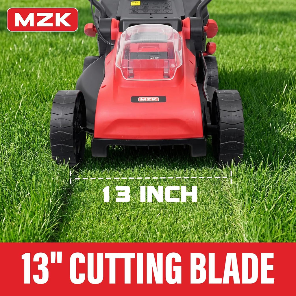 MZK 20V 13" Electric Lawn Mower, Brushless Cordless Lawn Mower with 4-Position Height wourant