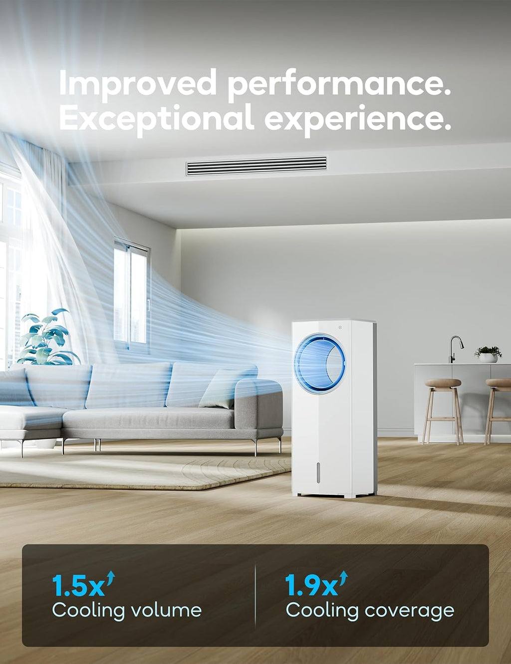 Windowless Portable Air Conditioner, 26.3" Small Evaporative Air Cooler for Room No Window, 3-Speed Settings, 4 Modes, 7H Timer, Remote Control, 4 Ice Packs, Quiet AC Unit for Bedroom wourant