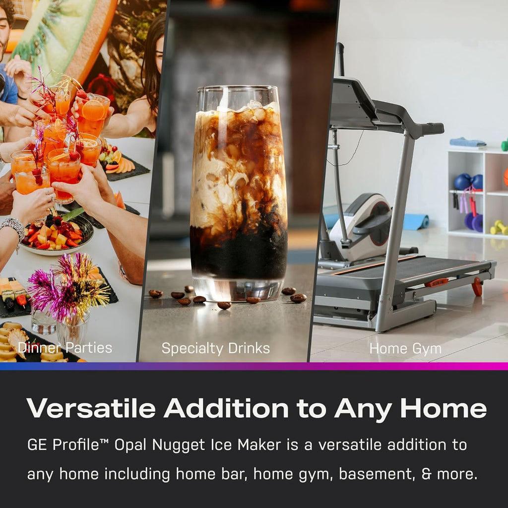GE Profile Opal 2.0 with 0.75 Gallon Tank, Chewable Crunchable Countertop Nugget Ice Maker, Scoop included, 38 lbs in 24 hours, Pellet Ice Machine with WiFi & Smart Connected, Stainless Steel wourant