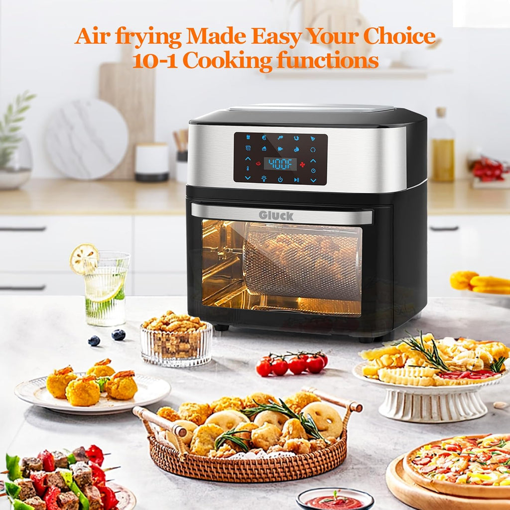 Air Fryer Oven Large 20 QT, 10-in-1 Toaster Oven Air Fryer Combo with Window for Family, Airfryer Oven with Rotisserie, 3 Dehydrating Racks, ETL Certified wourant