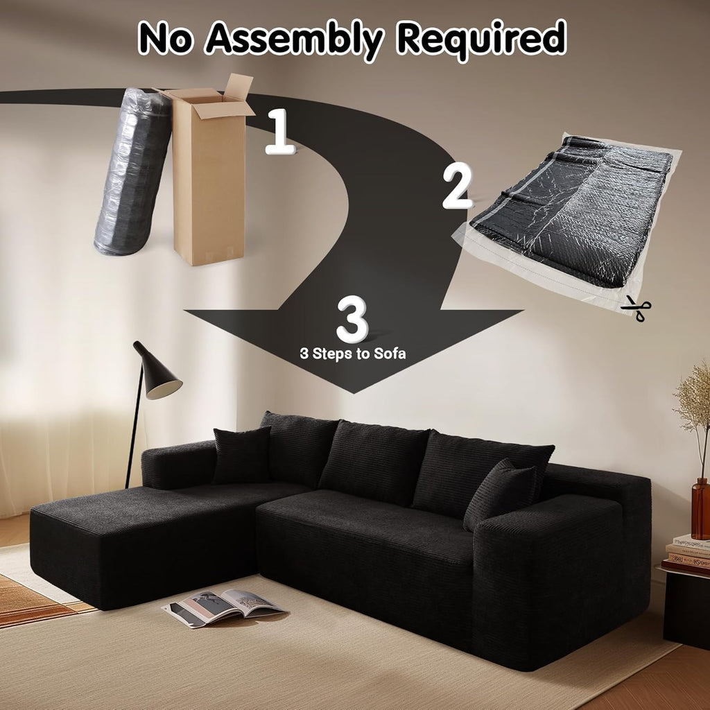 Ovios 104" Cloud Section Sofa L-shaped lounge chair, modern modular sofa wourant