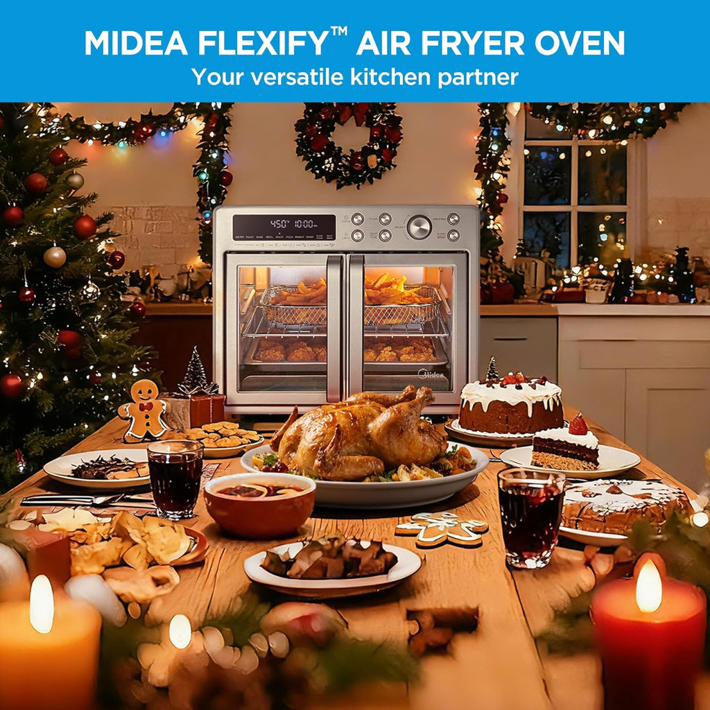 Midea Flexify French Door Toaster Oven Air Fryer Combo, 26.4 QT, Extra Large Air Fryer Countertop wourant