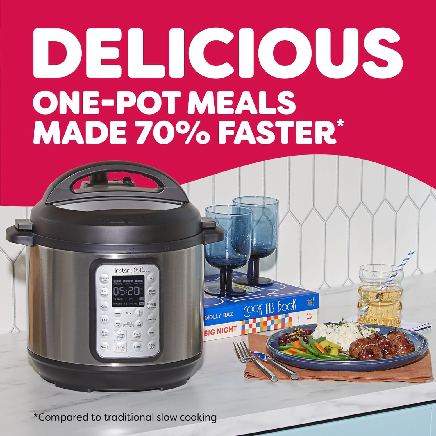 9-in-1 Multicooker, Pressure Cooker, Slow Cook, Rice Maker, Steamer, Sauté, Yogurt, Warmer & Sterilizer, Includes App With Over 800 Recipes, Stainless Steel, 6 Quarts wourant