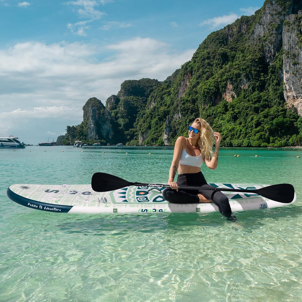 FunWater Inflatable Stand Up Paddle Board with Premium SUP Paddle Accessories, Non-Slip EVA Deck, 11'/10'6' Paddle wourant