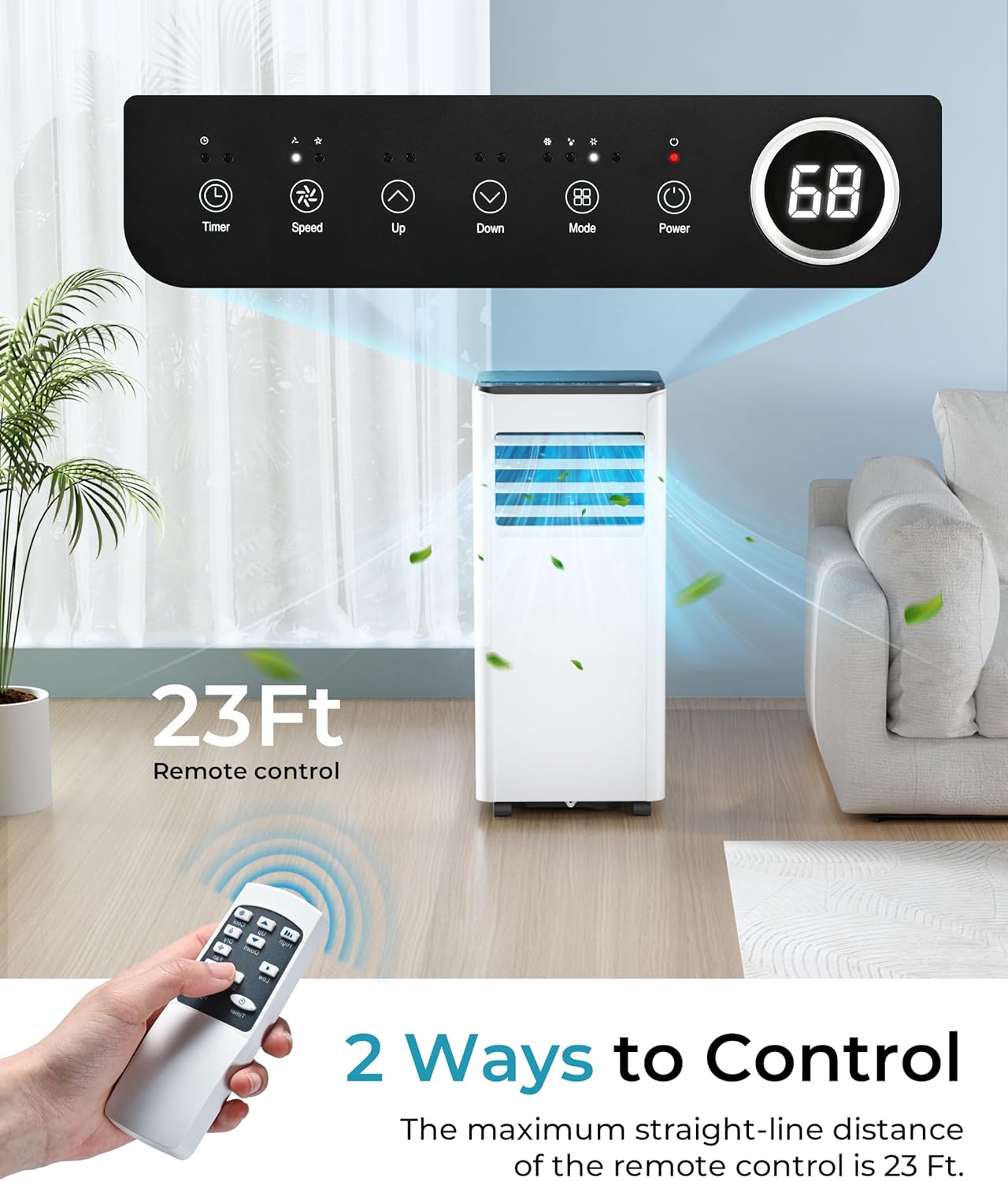 EUHOMY 8,000 BTU Portable Air Conditioners, 4-in-1 Portable AC Unit Up to 350 Sq.Ft, 4 Modes Quiet Air Conditioner with Remote Control, Cool, Fan, Dehumidifier, 24H Timer, Bedroom, Office, Apartments wourant