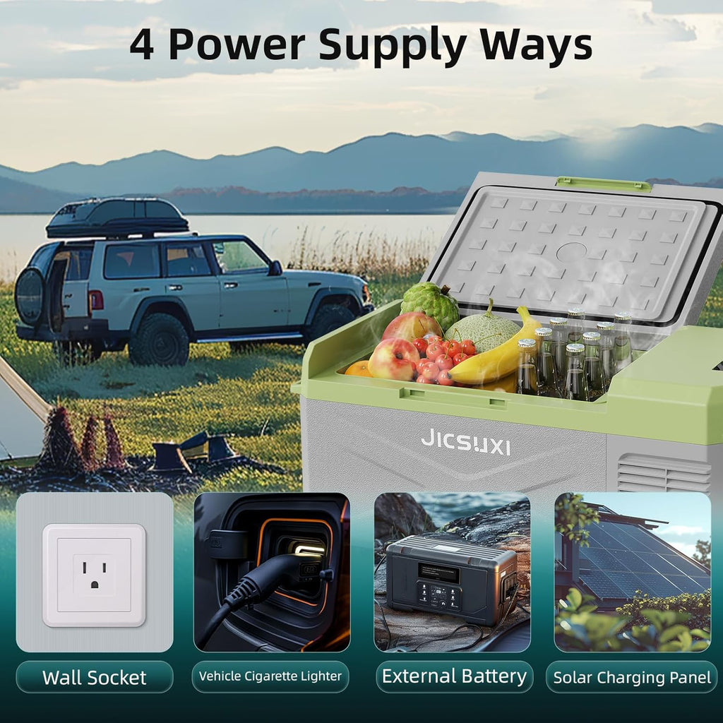 12V Car Refrigerator, 17 Quart Portable Freezer 12 Car Fridge (-4F~68F) Compressor Electric Cooler with 12/24V DC 110-240V AC, APP Control For Car Truck RV Camping, Travel Outdoor Home wourant